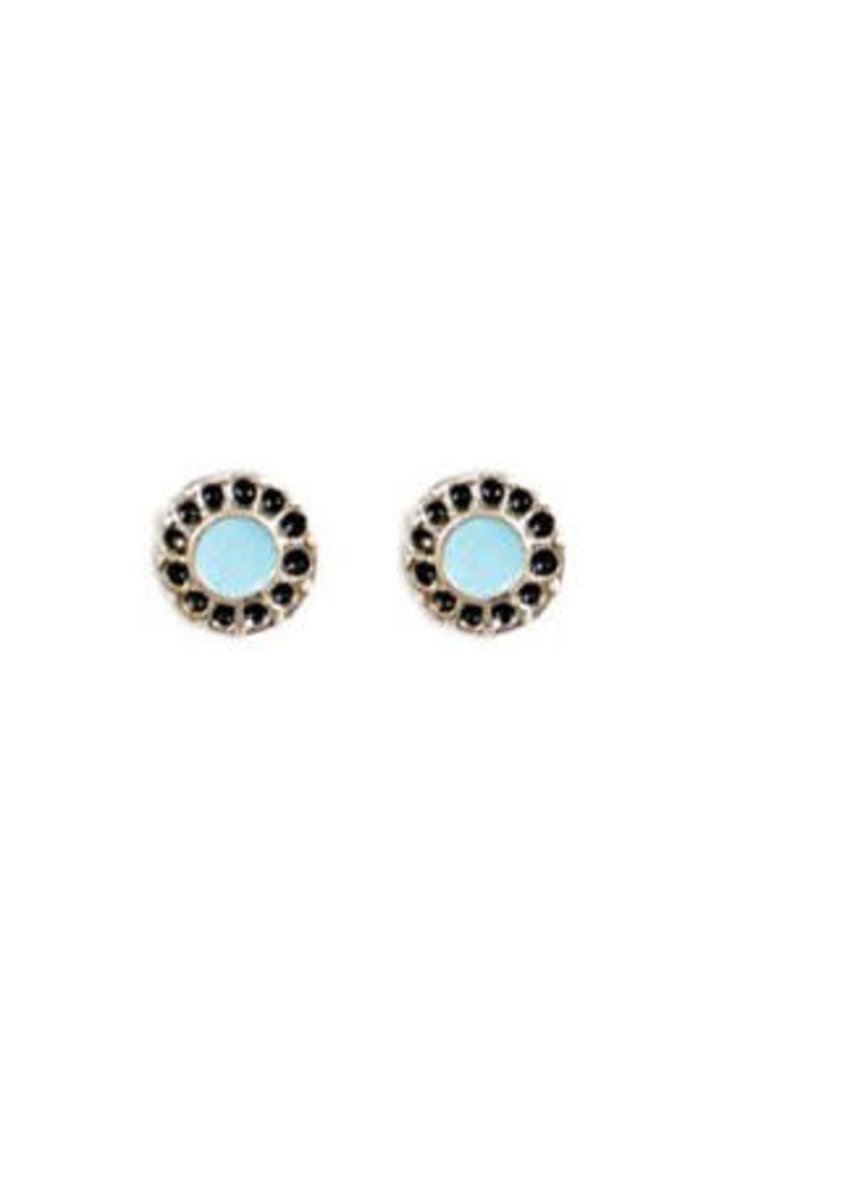 Bliing circle w/ blue earrings
