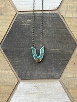 Pickled Pottery 18" Turquoise V Necklace