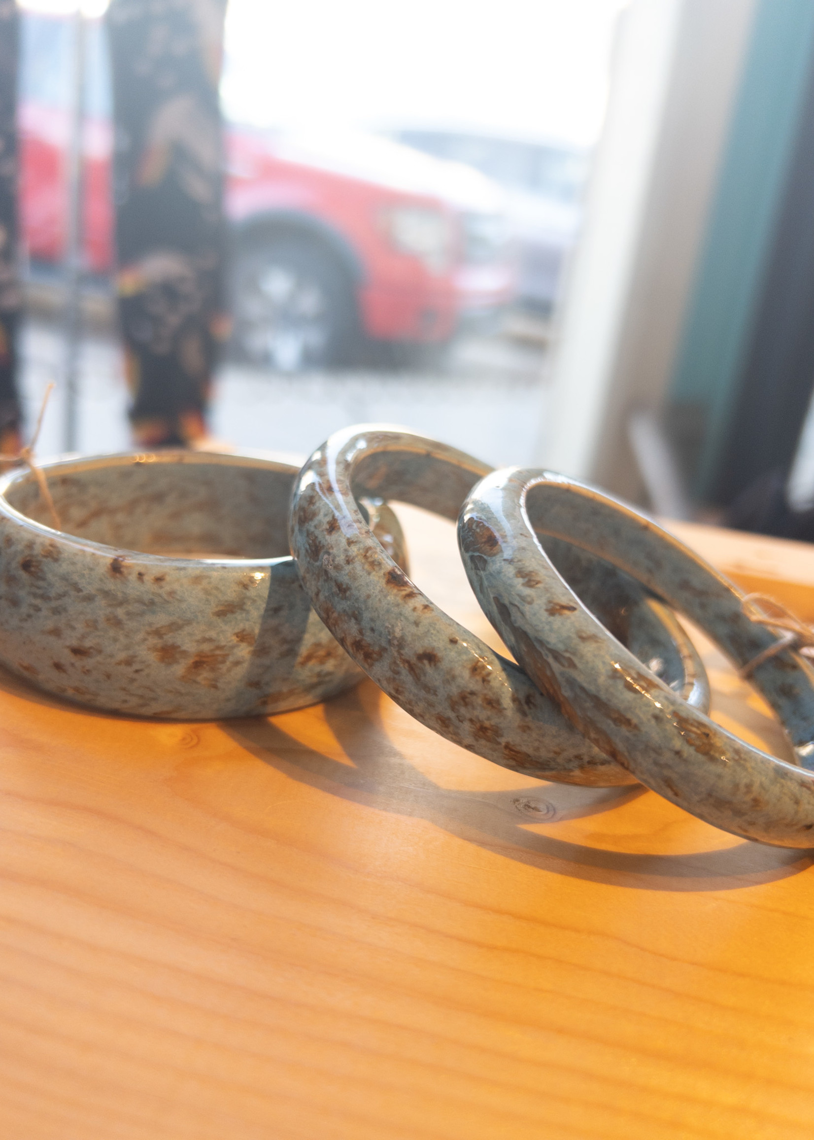 Pickled Pottery Ceramic Teal Bangle