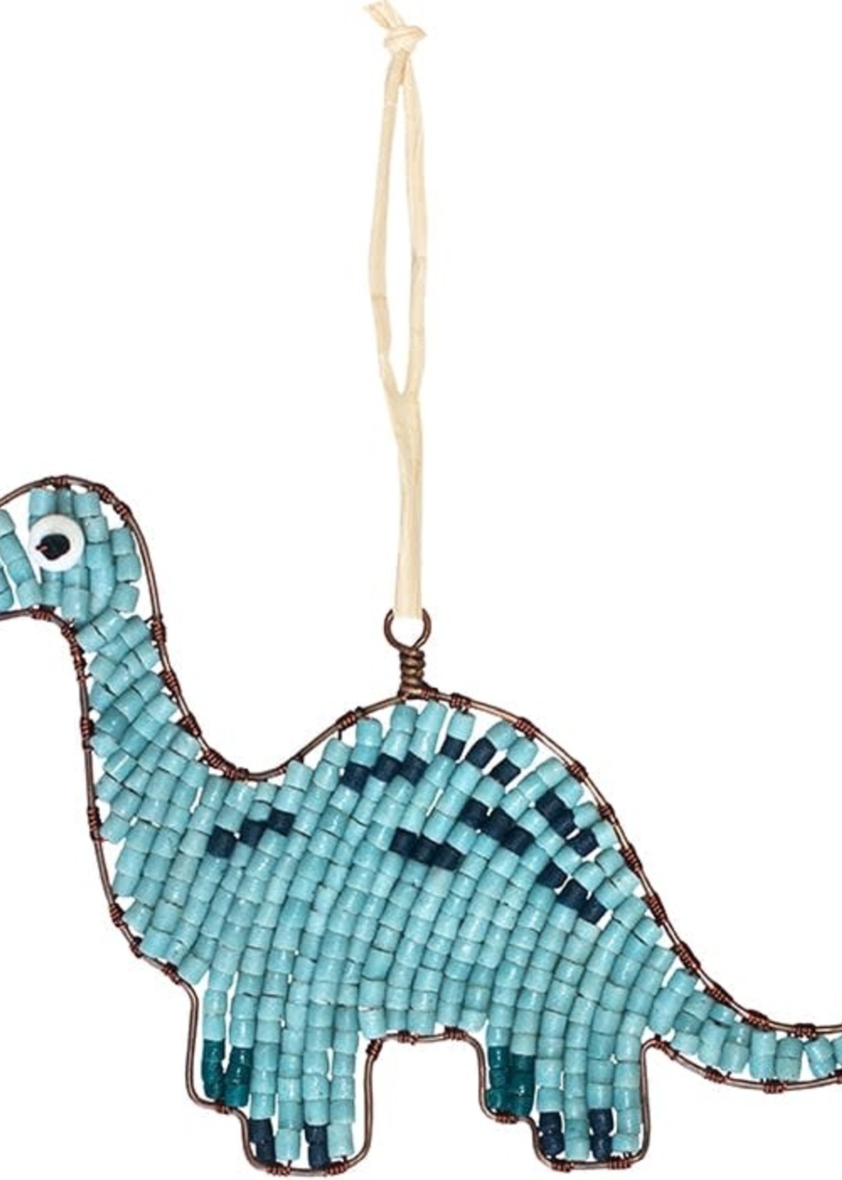 Global Mamas TS Beaded Blue Dinosaur Ornament