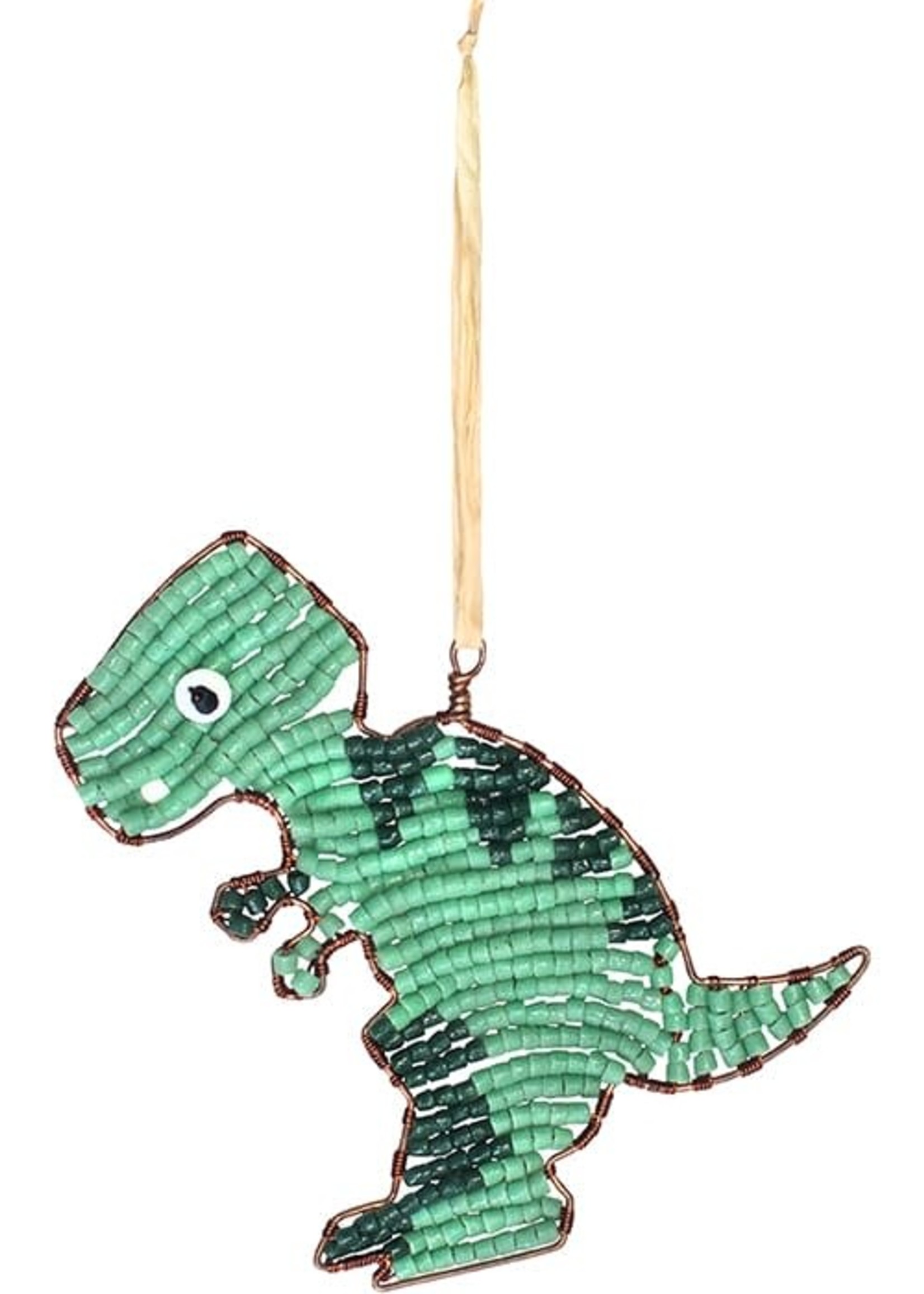 Global Mamas TS Beaded Green Dinosaur Ornament