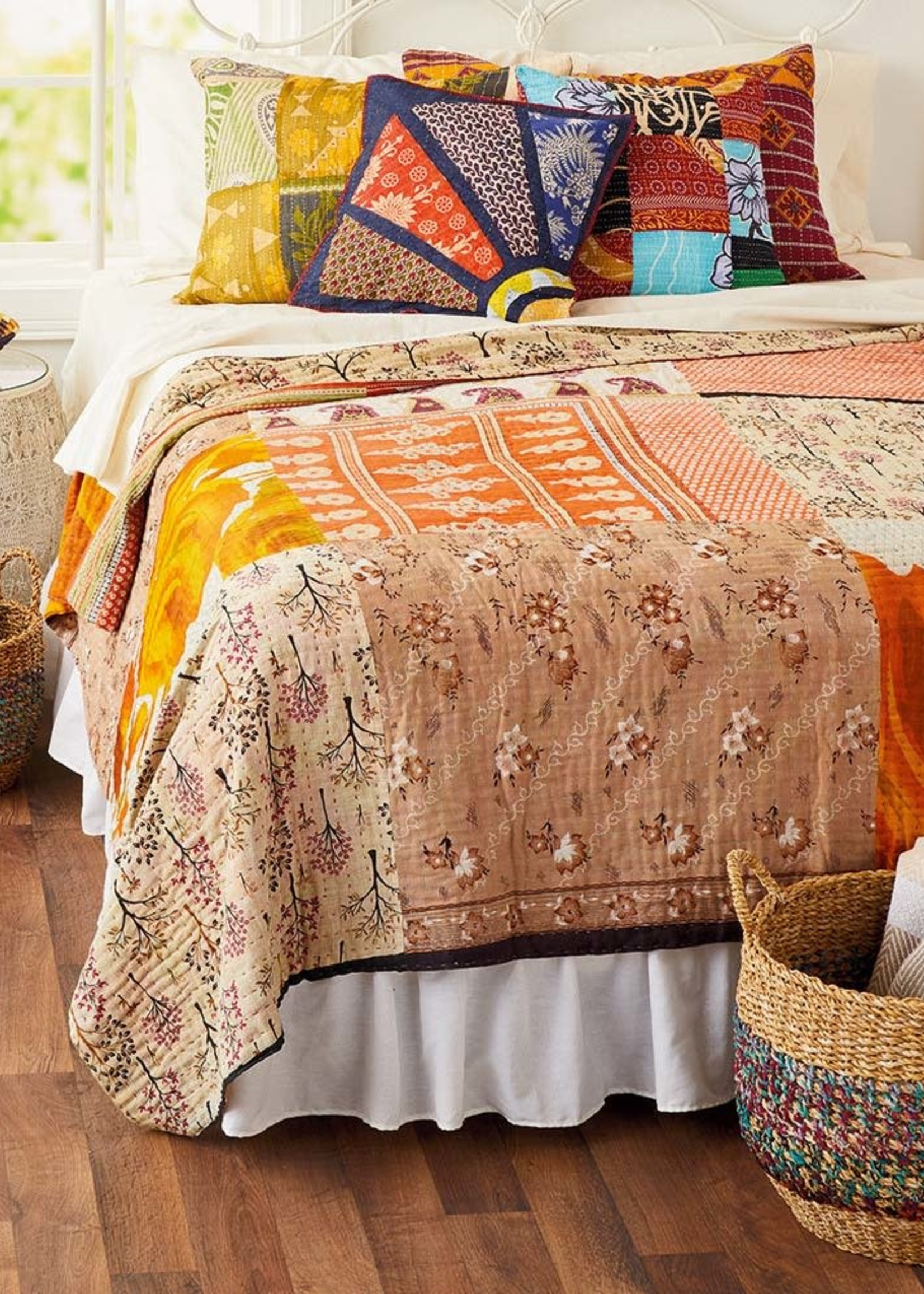 SERRV Kantha Patchwork King Quilt