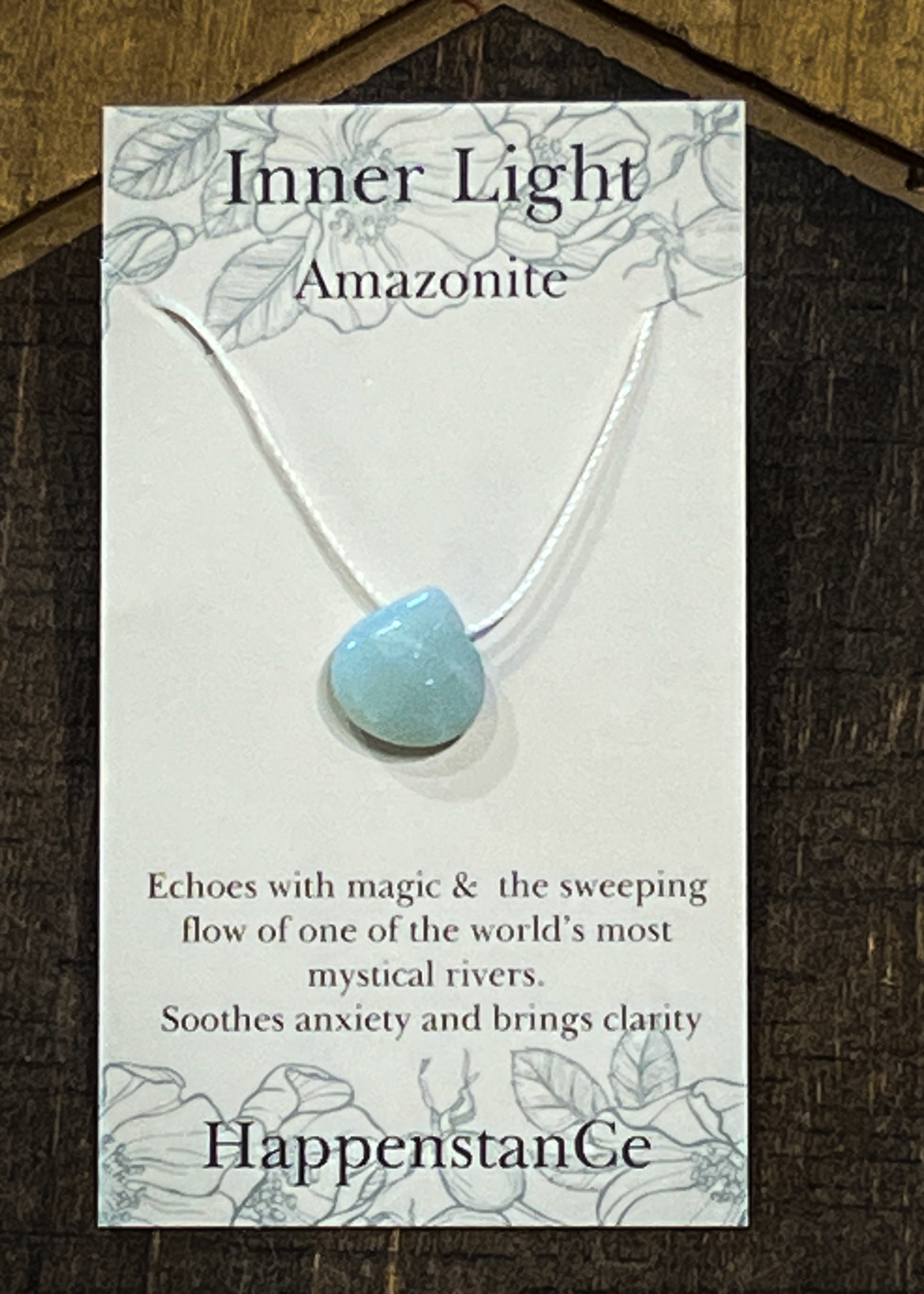 HappenstanCe Inner Light Amazonite Small Teardrop Necklace