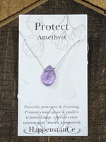 HappenstanCe Protect Small Amethyst Teardrop Necklace