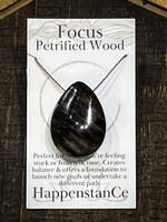 HappenstanCe Focus Big Petrified Wood Teardrop Necklace