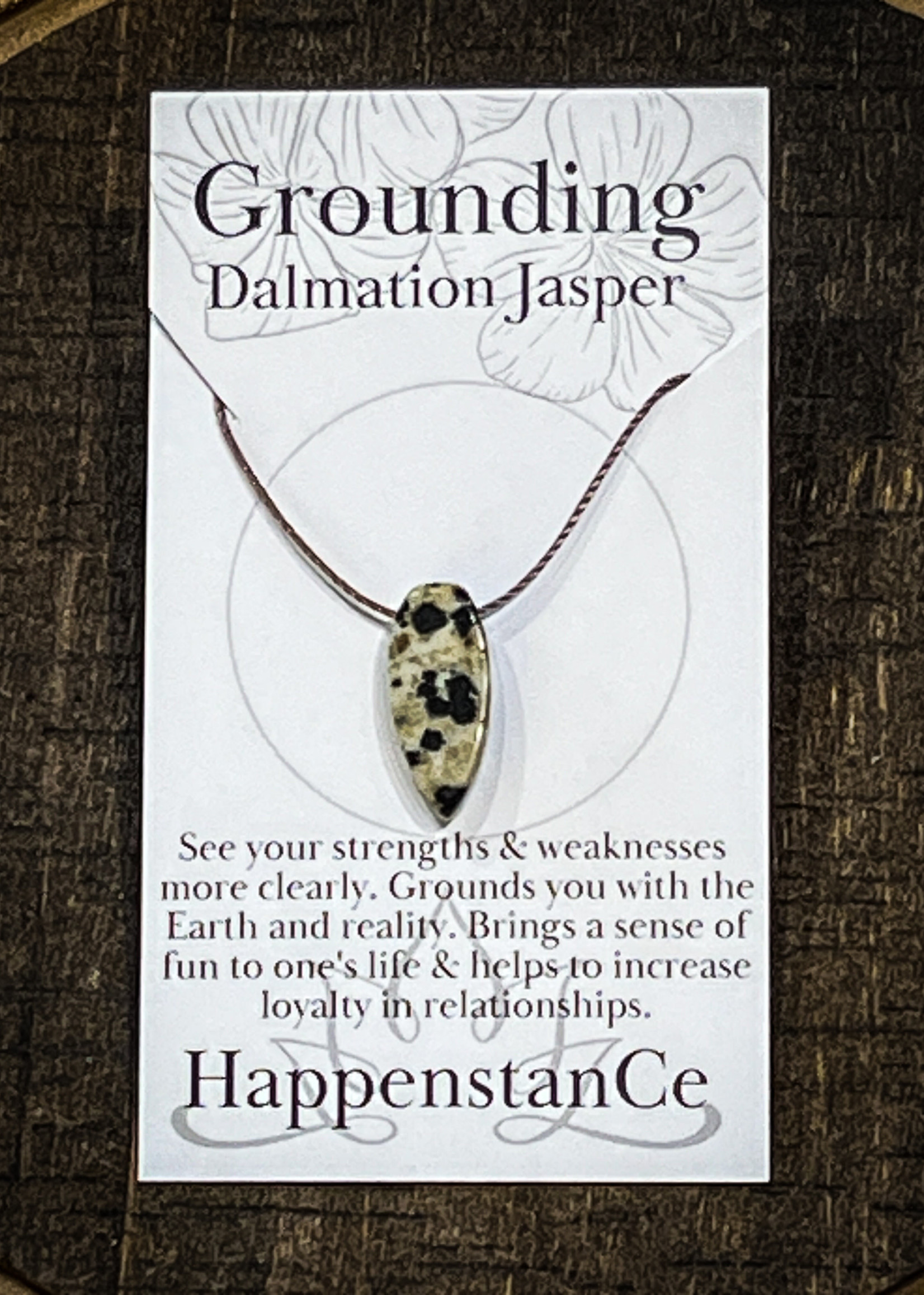 HappenstanCe Grounding Dalmation Jasper Teardrop Necklace