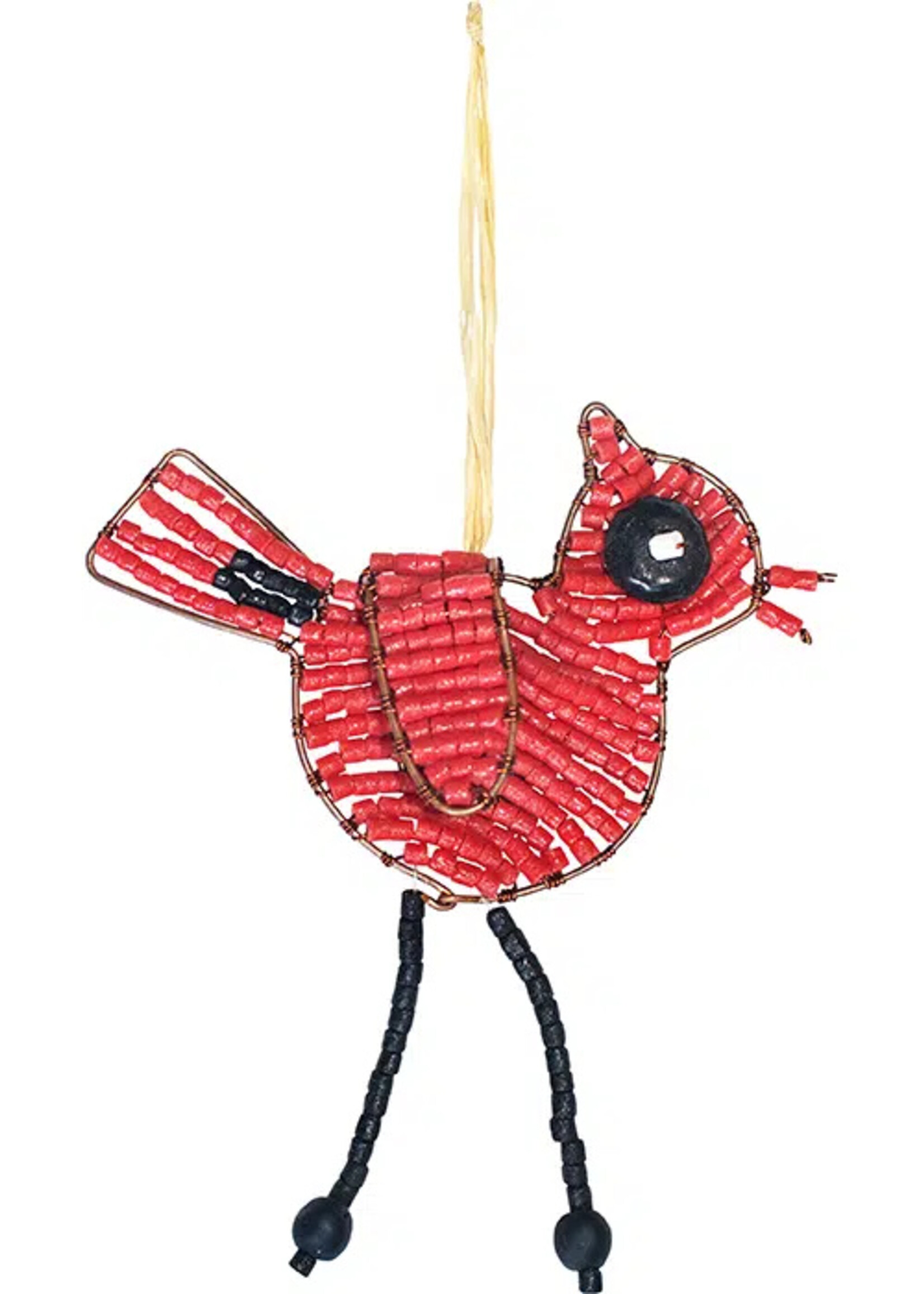 Global Mamas TS Beaded Cardinal Bird Ornament