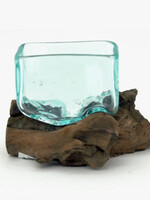 Modern World by Contrast Inc. Xtra Small Driftwood Rectangle Molton Glass Bowl