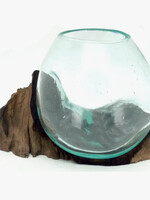 Modern World by Contrast Inc. Large Driftwood Molton Glass Bowl