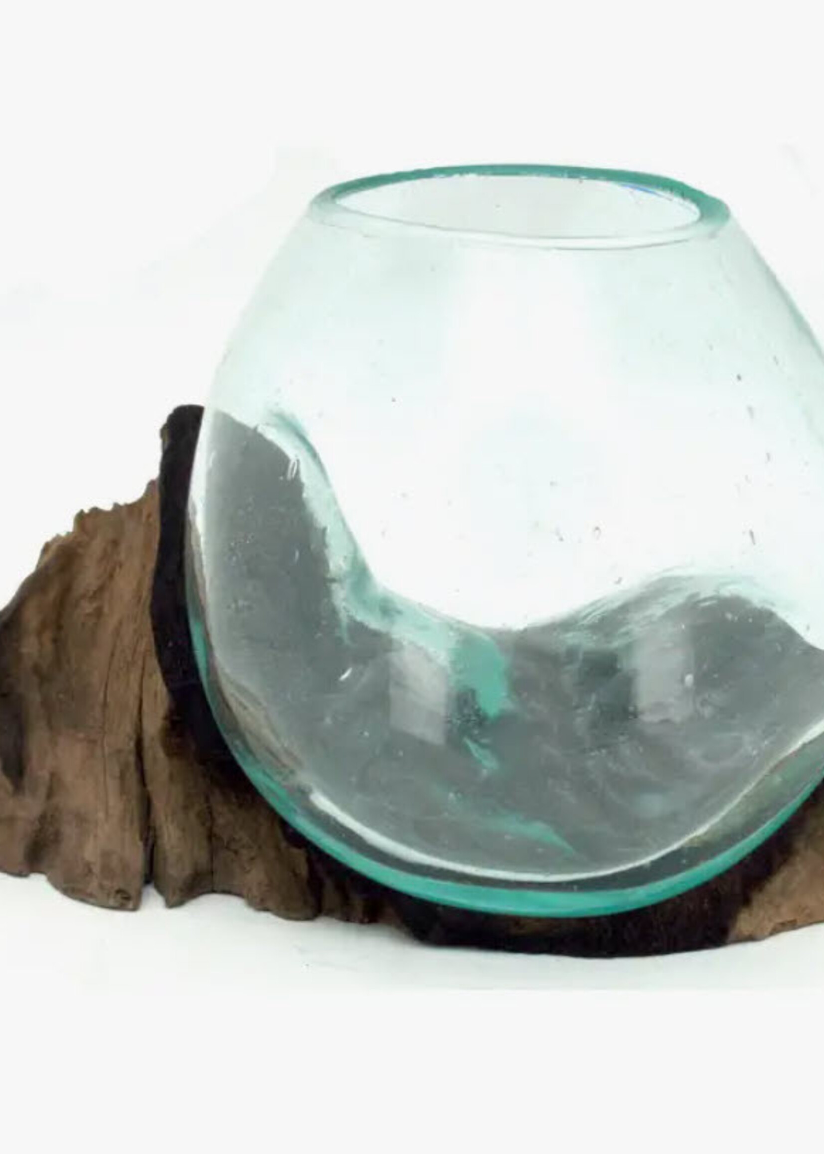 Modern World by Contrast Inc. Large Driftwood Molton Glass Bowl