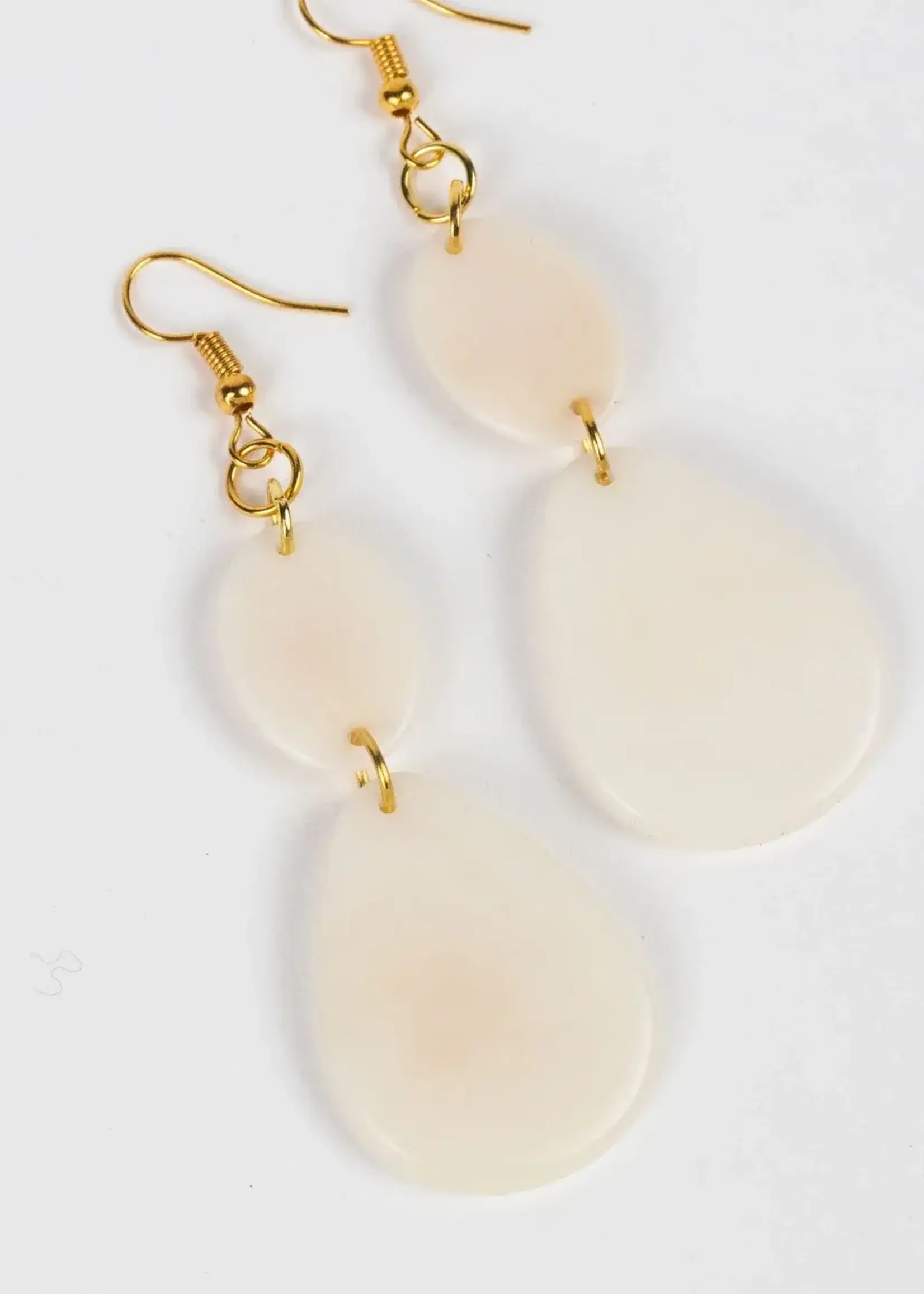 Ten Thousand Villages Vanilla Drop Tagua Earrings