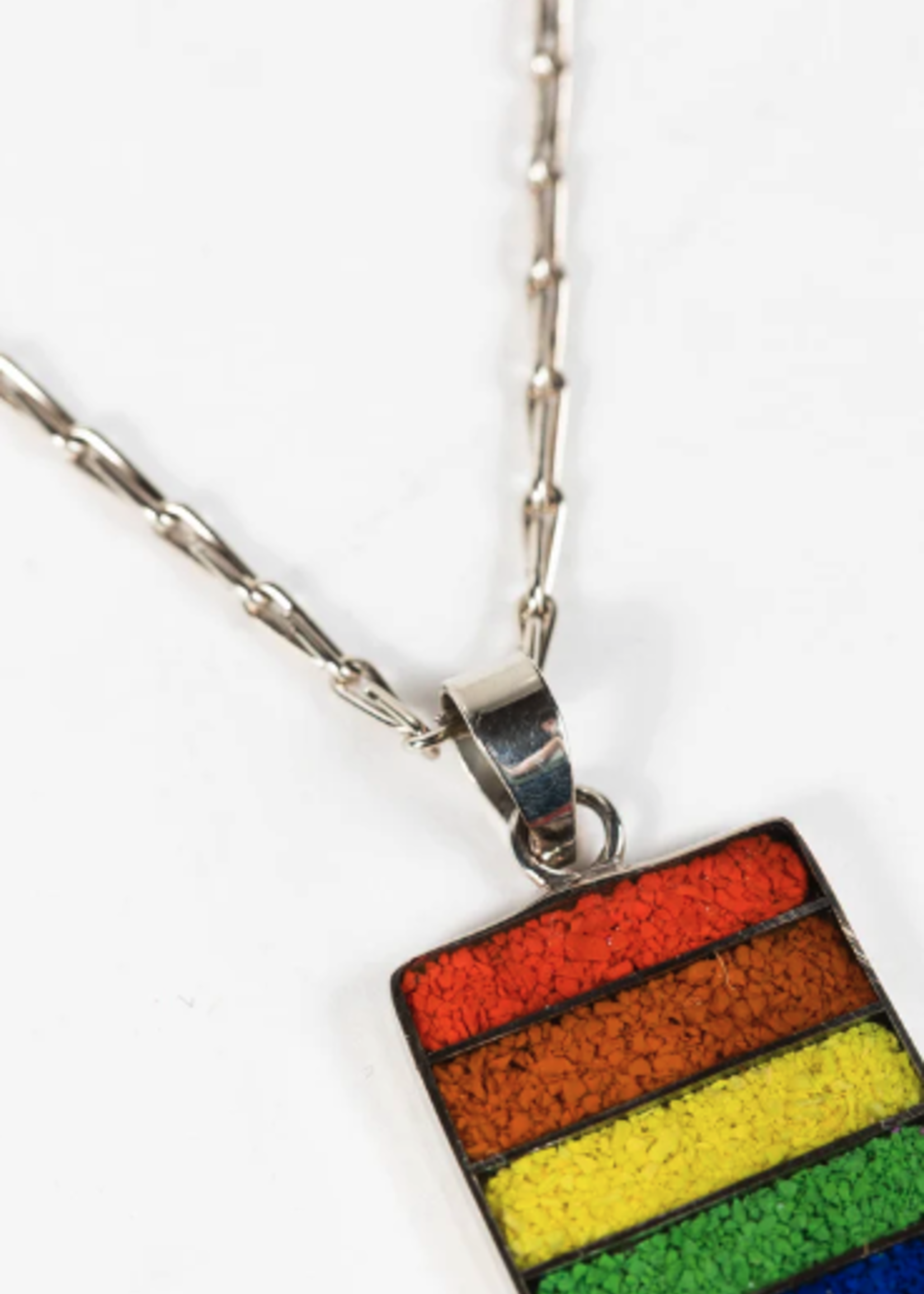 Ten Thousand Villages Rainbow Banner Necklace