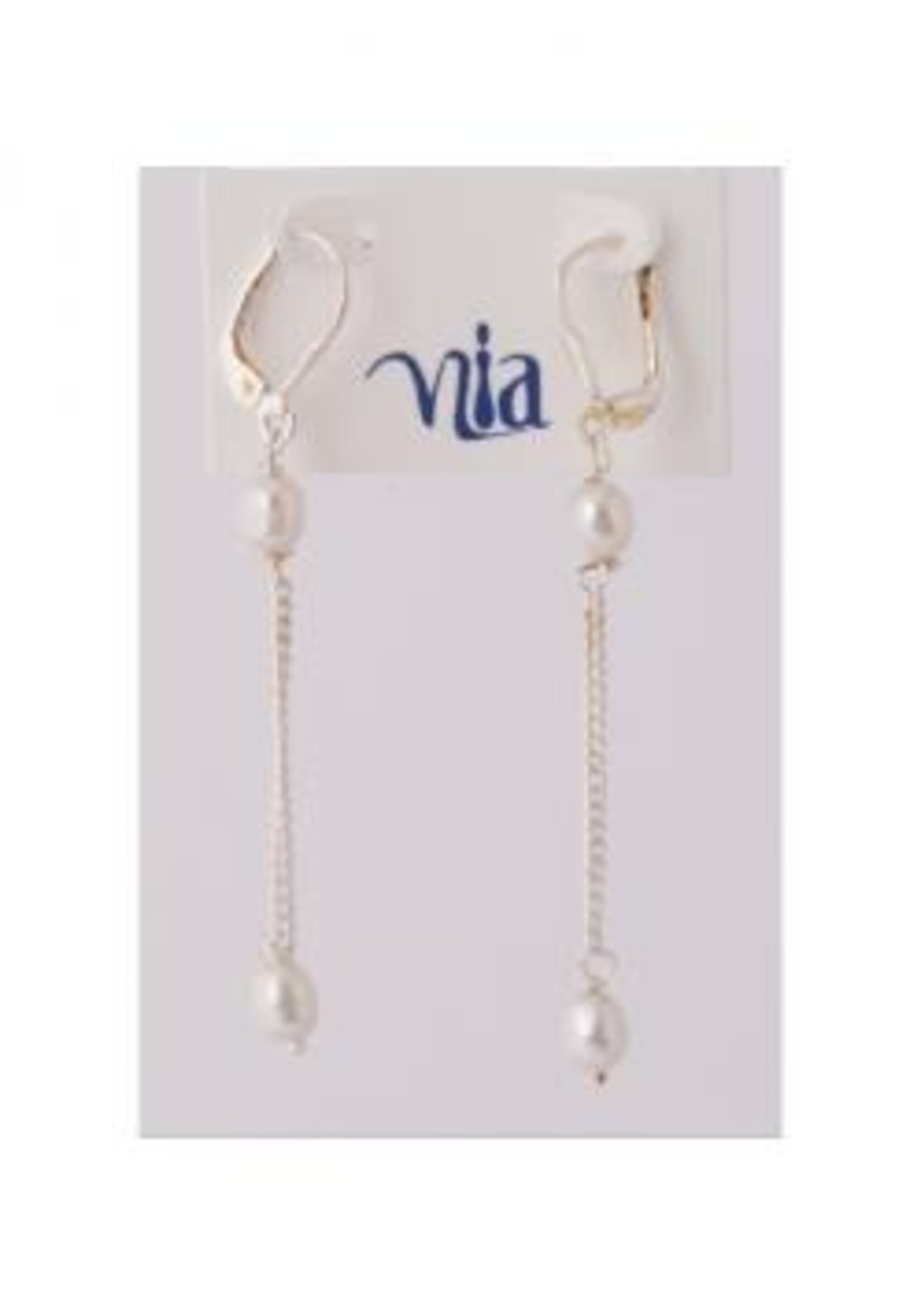 Benjamin International Tiny Silver Pearl Dangle Earrings
