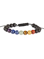 Benjamin International Adjustable Lava & Chakra Beaded Bracelet