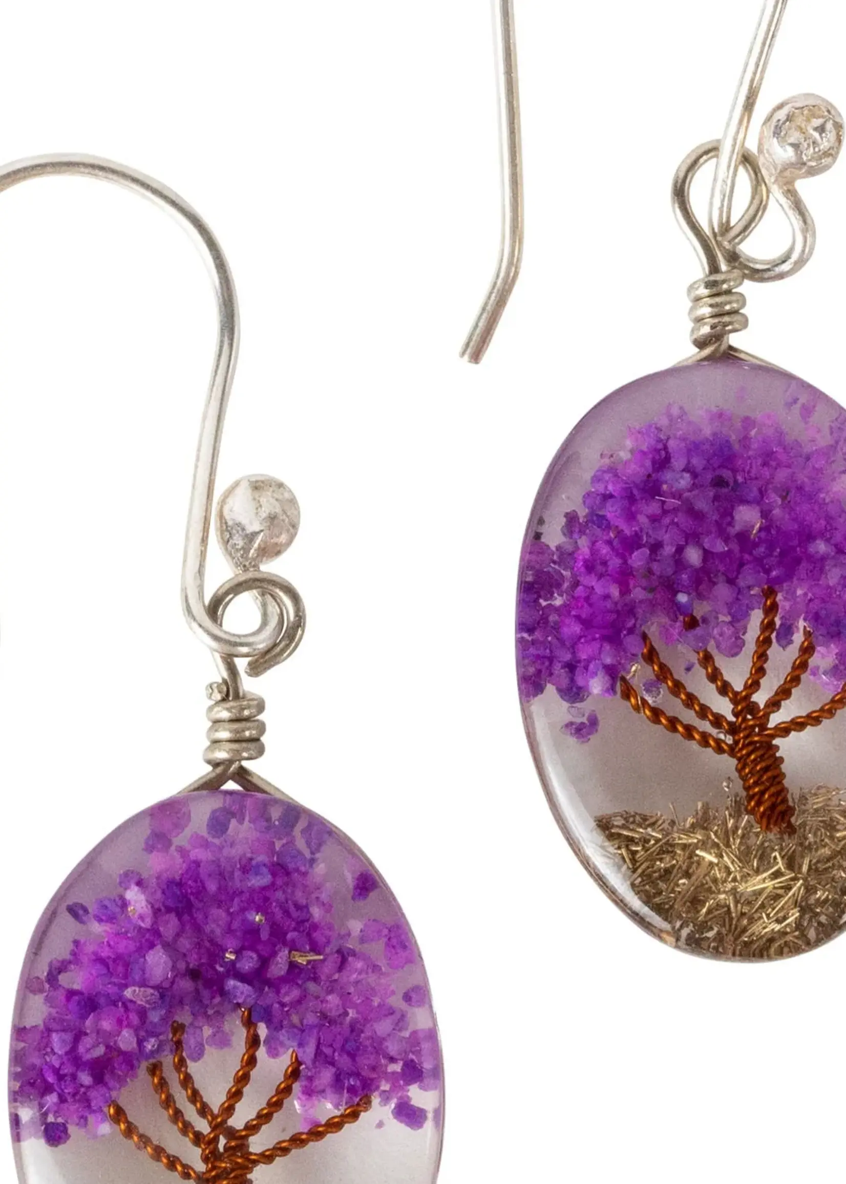 Ten Thousand Villages Purple Arbol Earrings