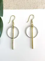 Bar Hoop Drop Earrings