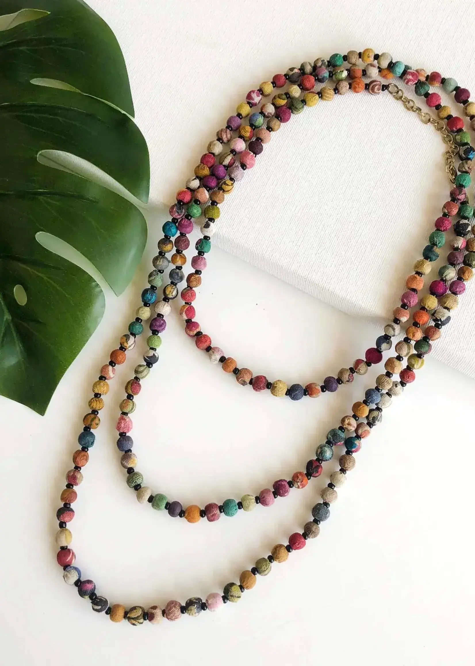 Kantha Bead Long Necklace