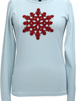 Green 3 Apparel Appliqué Velvet Snowflake LS (Soft Teal)