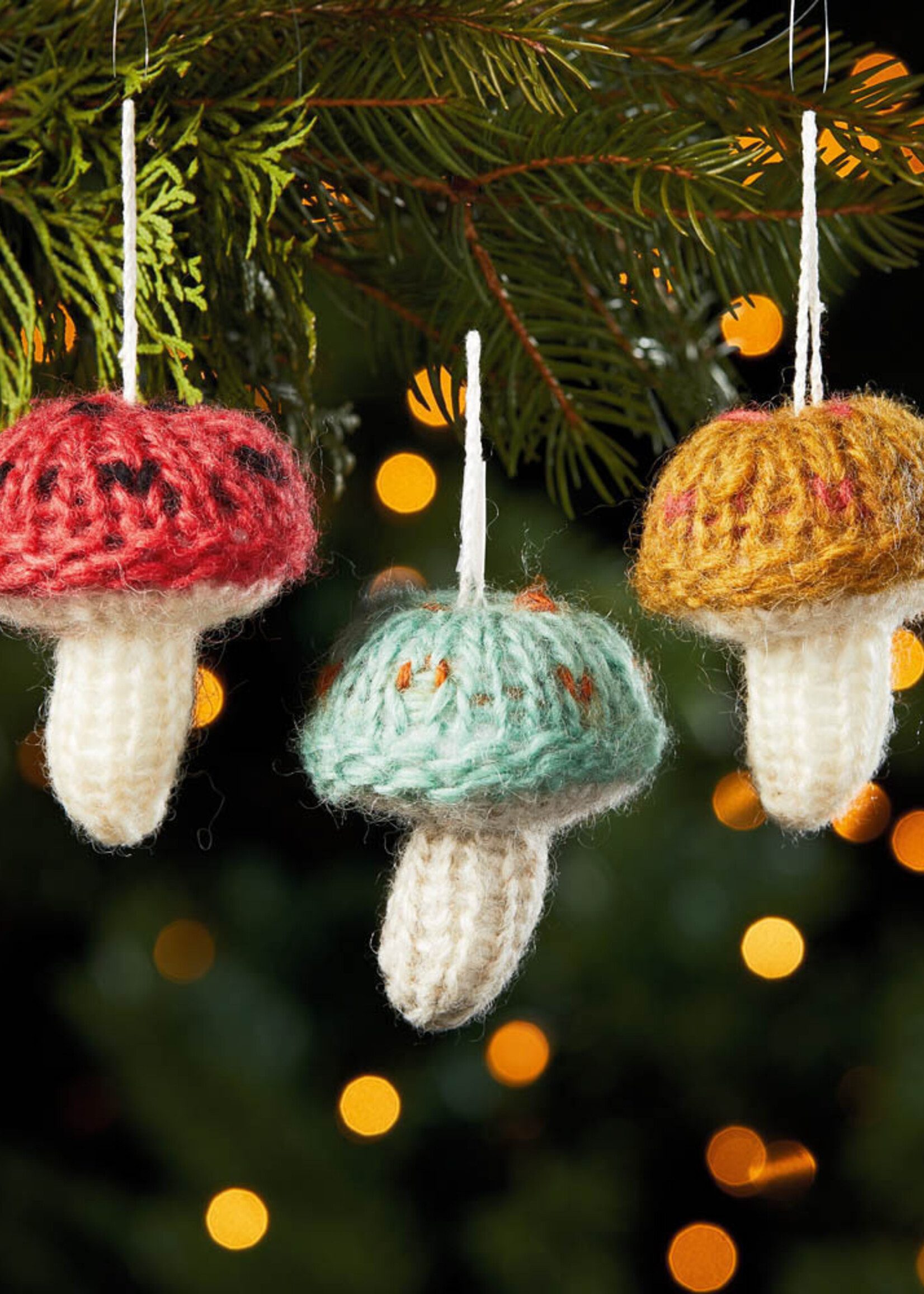 SERRV Mushroom Patch Knit Ornament Assortment