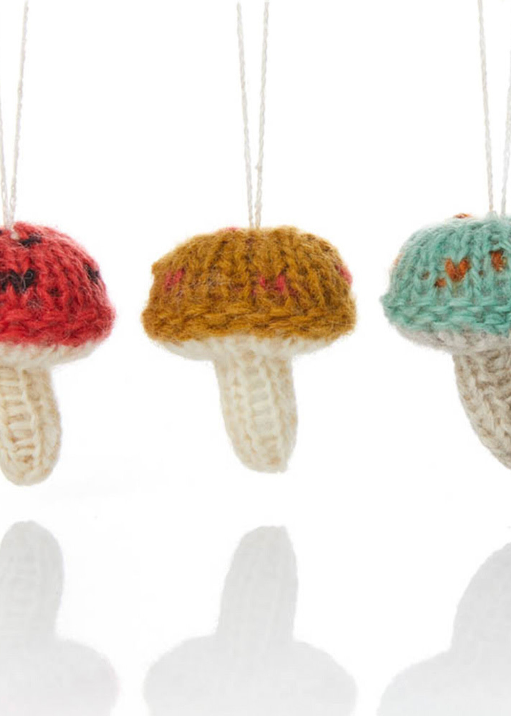SERRV Mushroom Patch Knit Ornament Assortment