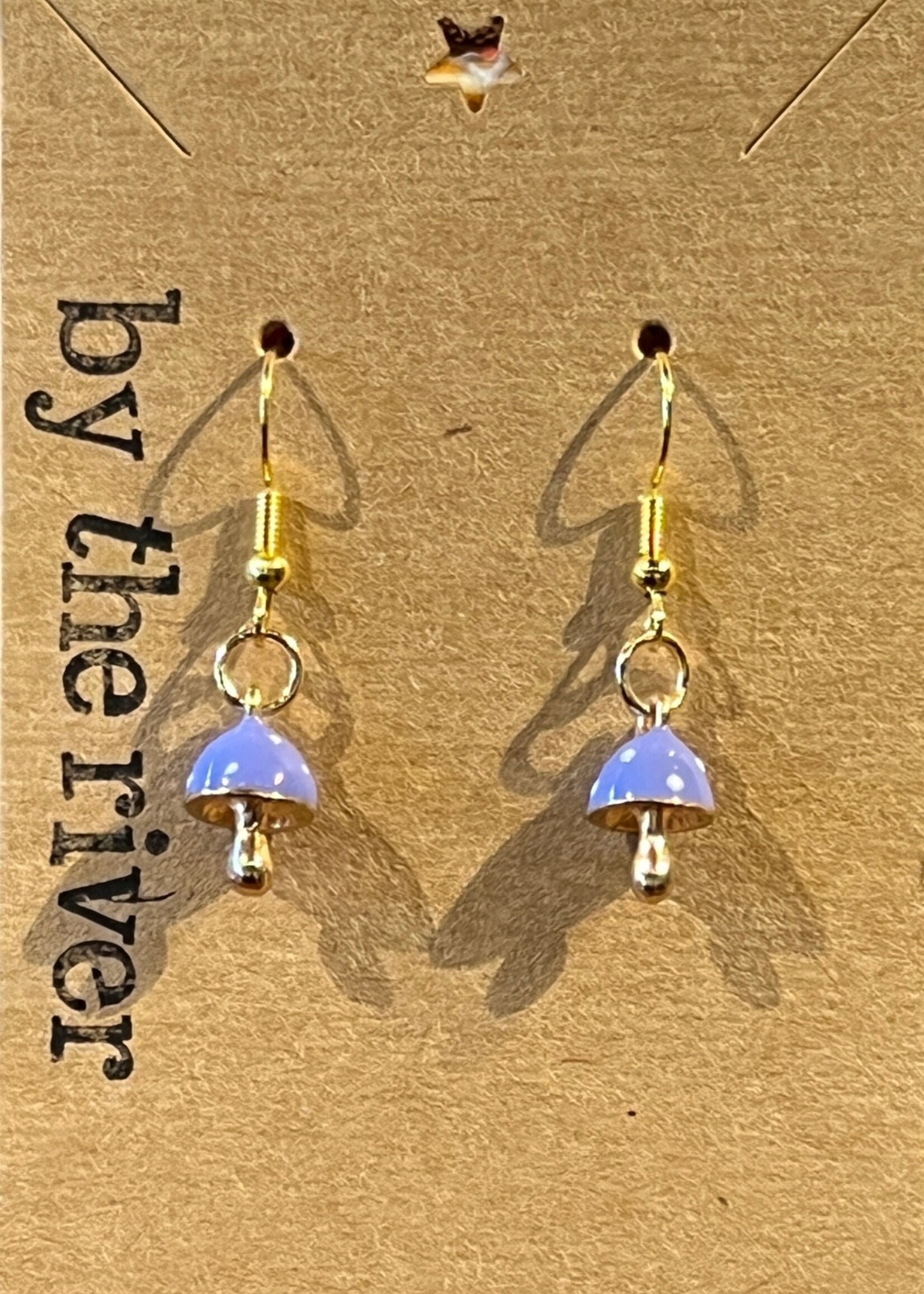 By the River Jewelry Small Mushroom Purple Charm Earrings