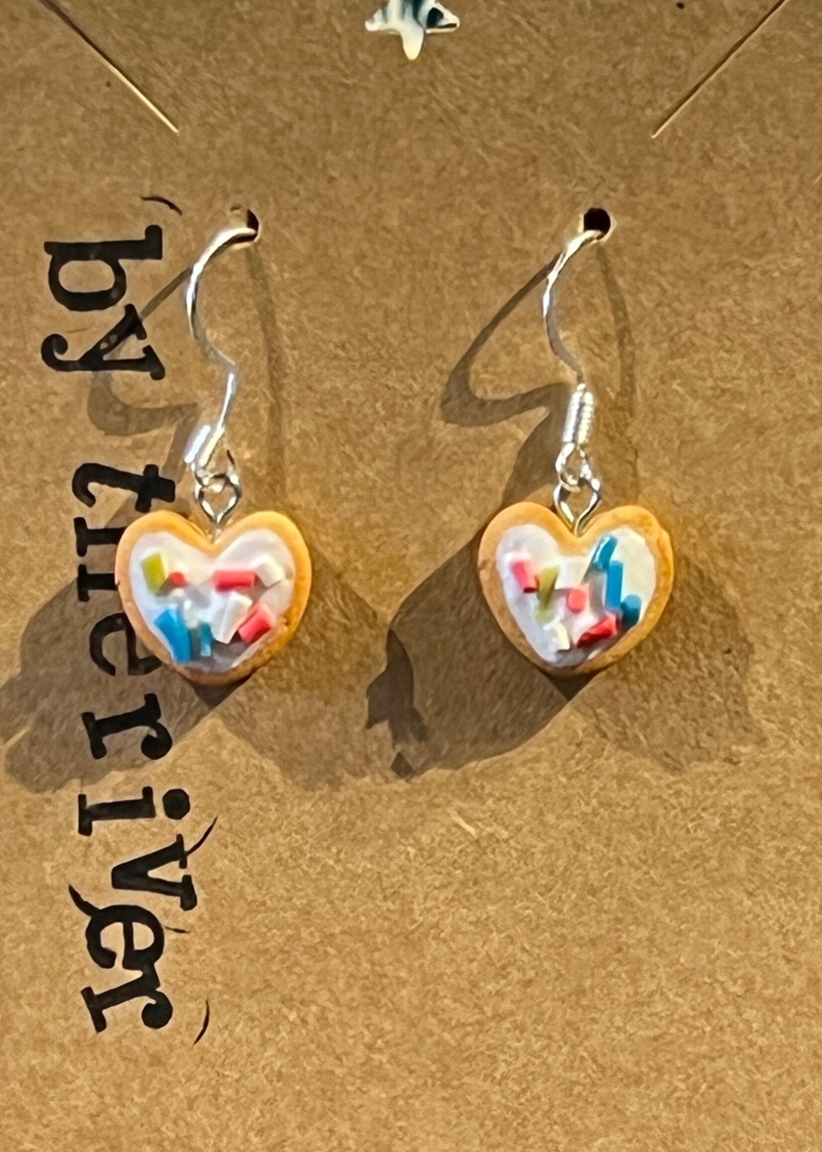 By the River Jewelry Heart Sugar Cookie Earrings