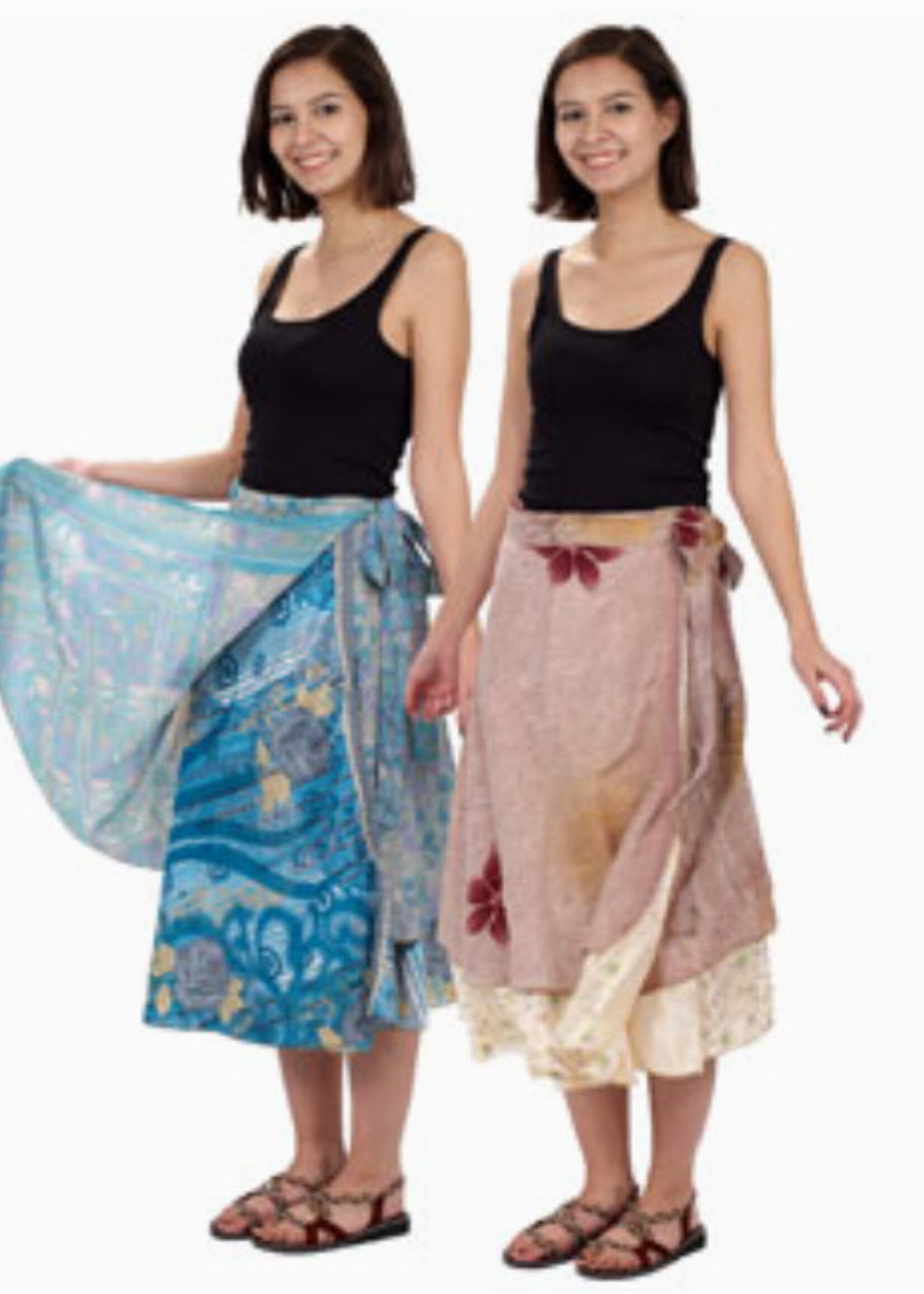 Benjamin International Sari Short Wrap Skirt