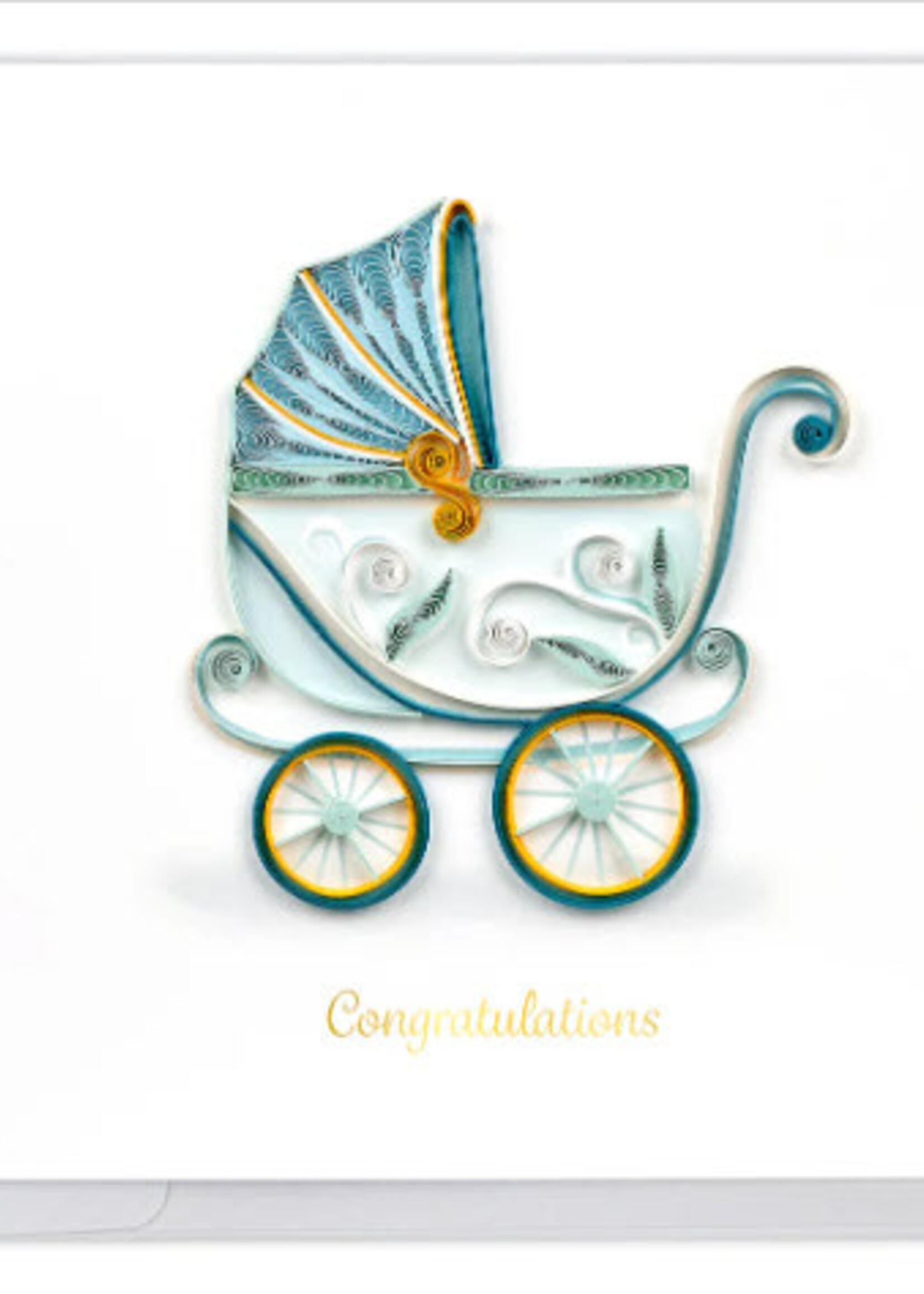 Quilling Card Baby Buggy Quilled Greeting Card