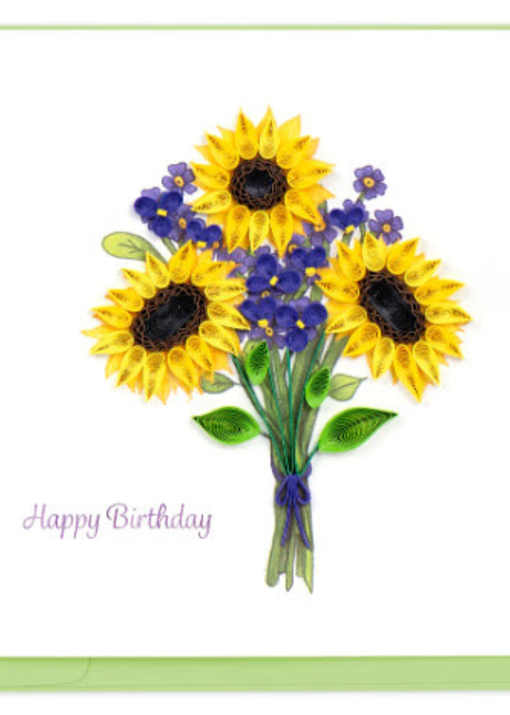 Quilling Card Birthday Sunflower Bouquet Quilled Greeting Card