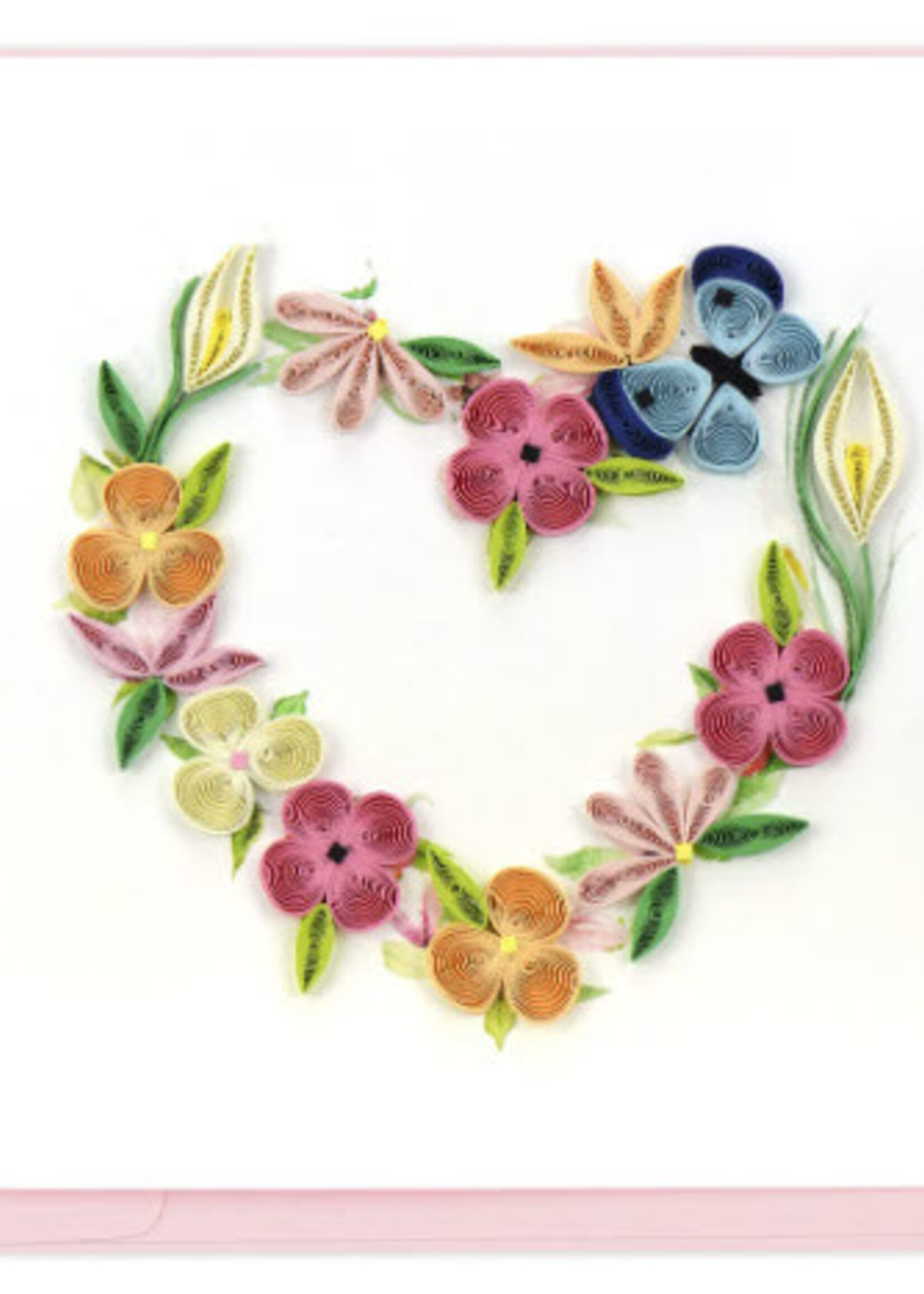 Quilling Card Floral Heart Wreath Quilled Greeting Card