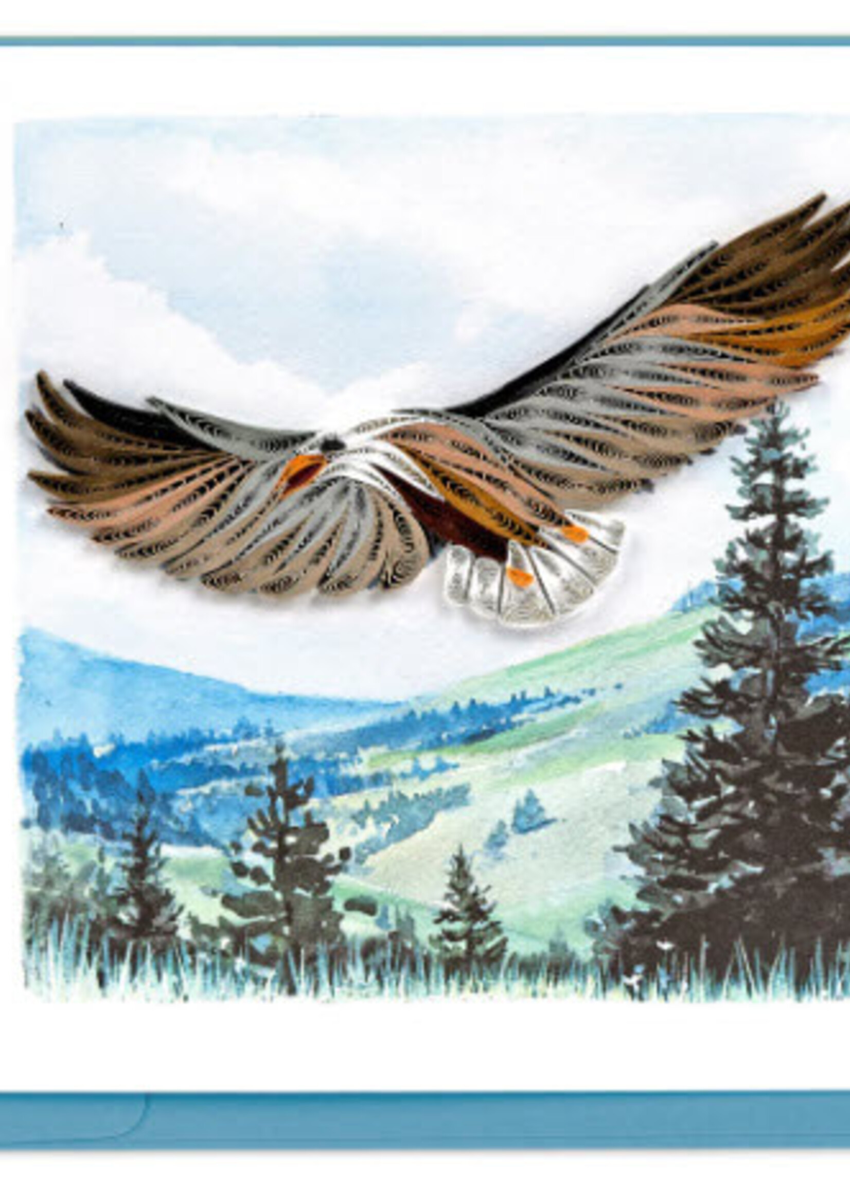 Quilling Card Soaring Eagle Quilled Greeting Card
