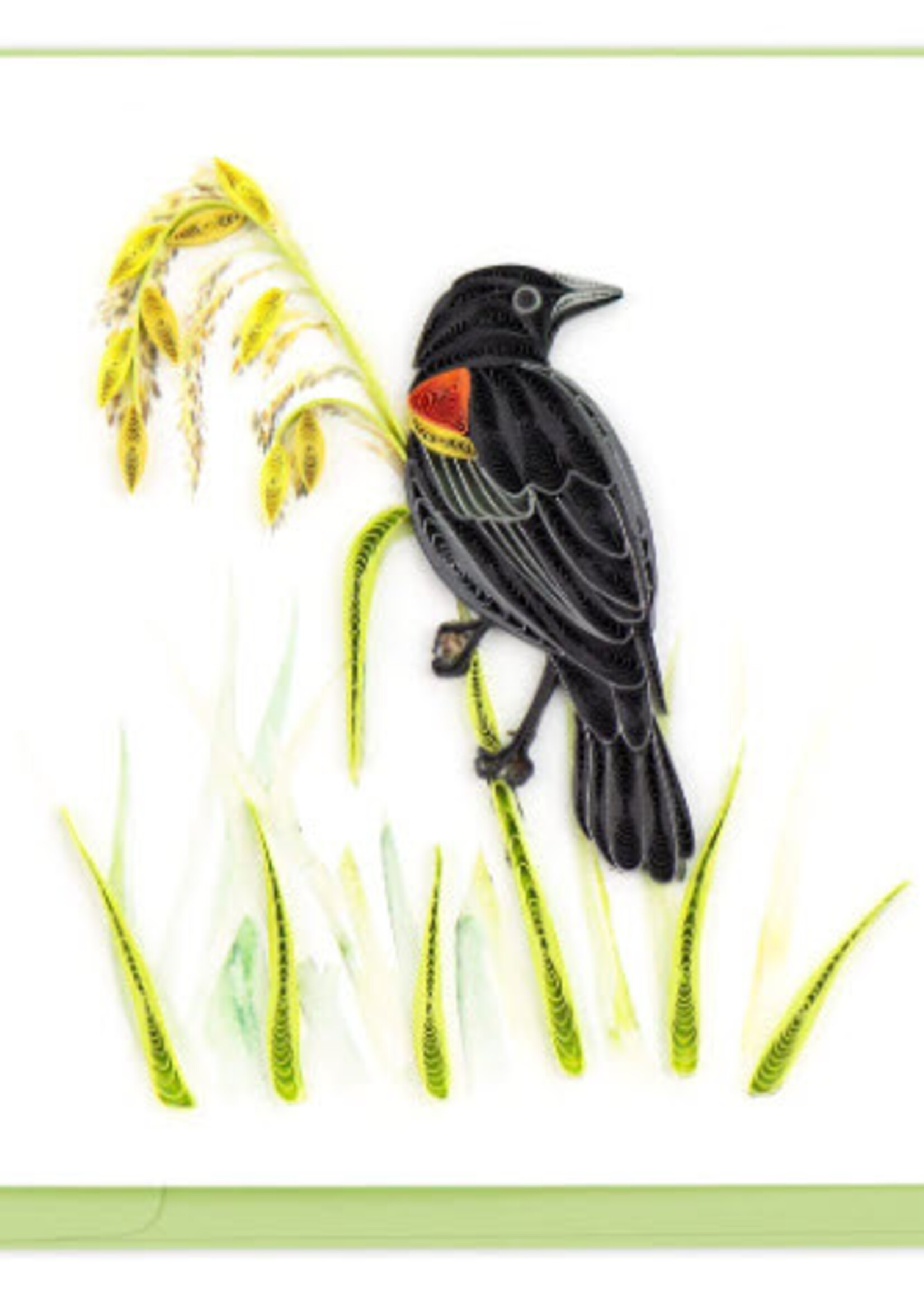 Quilling Card Red-winged Blackbird Quilled Greeting Card