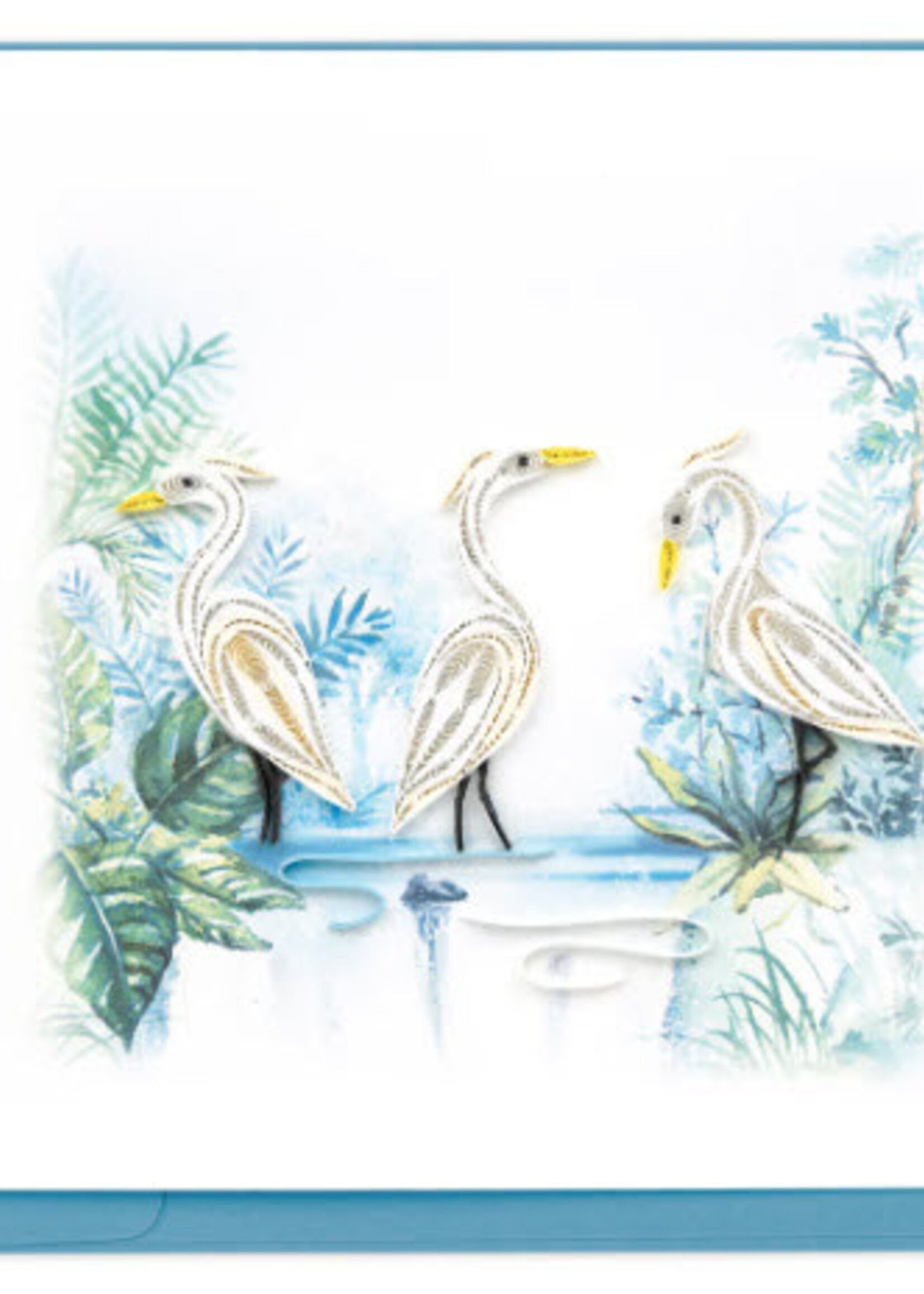 Quilling Card Three Herons Quilled Greeting Card