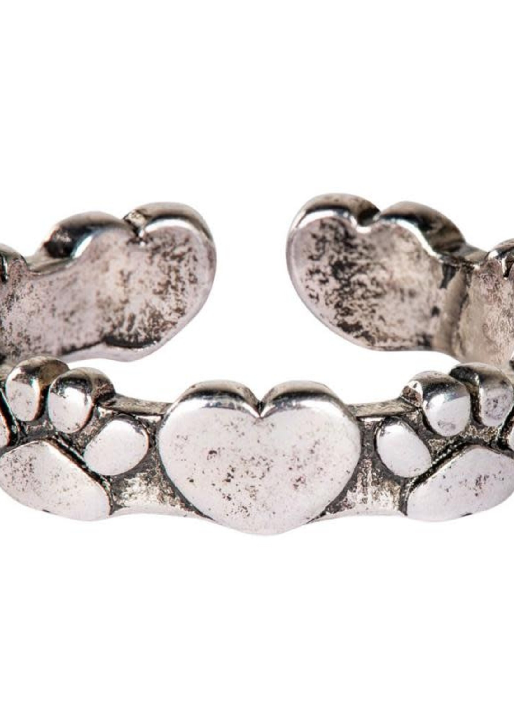 Benjamin International Paw Prints & Hearts Adjustable Ring