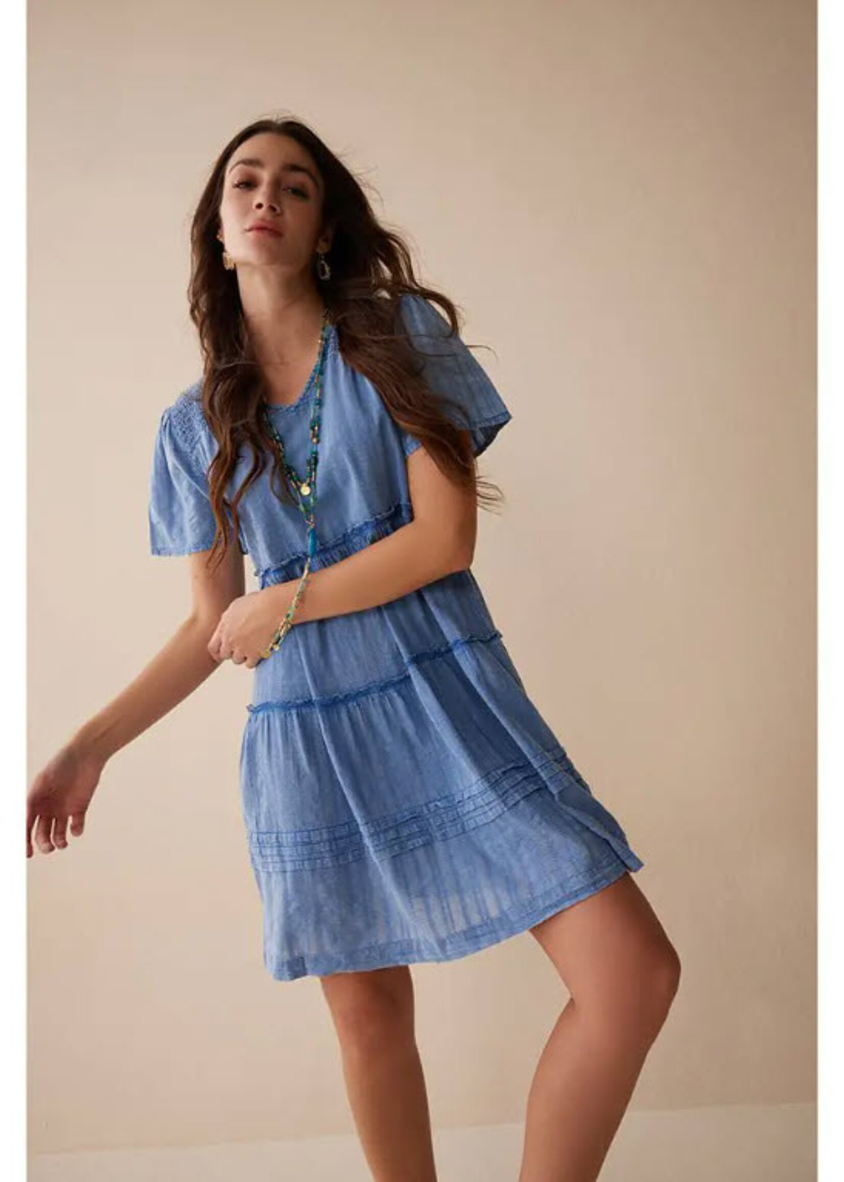 Myra Bag BoheraCeleste Textured Tiered Dress