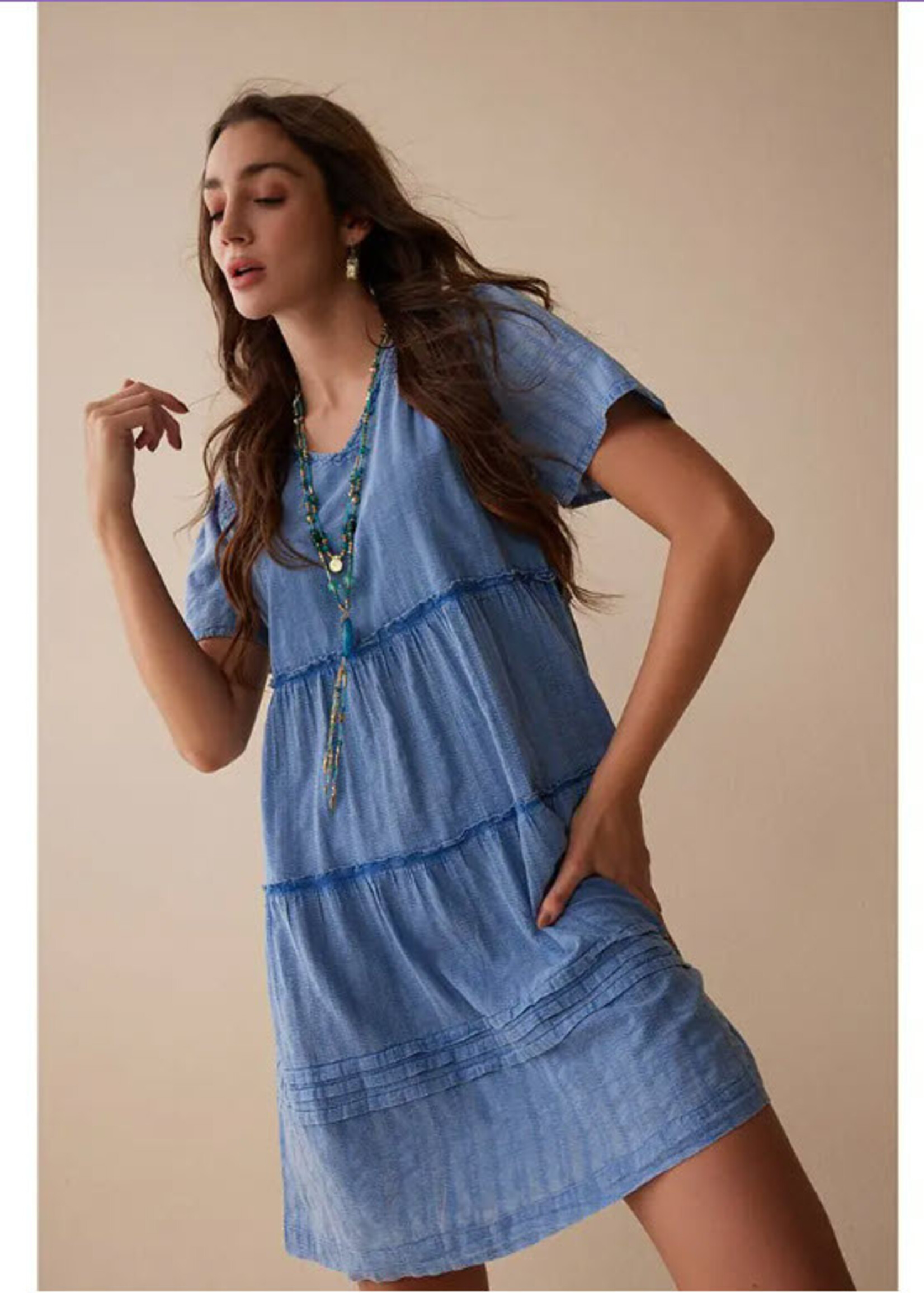 Myra Bag BoheraCeleste Textured Tiered Dress