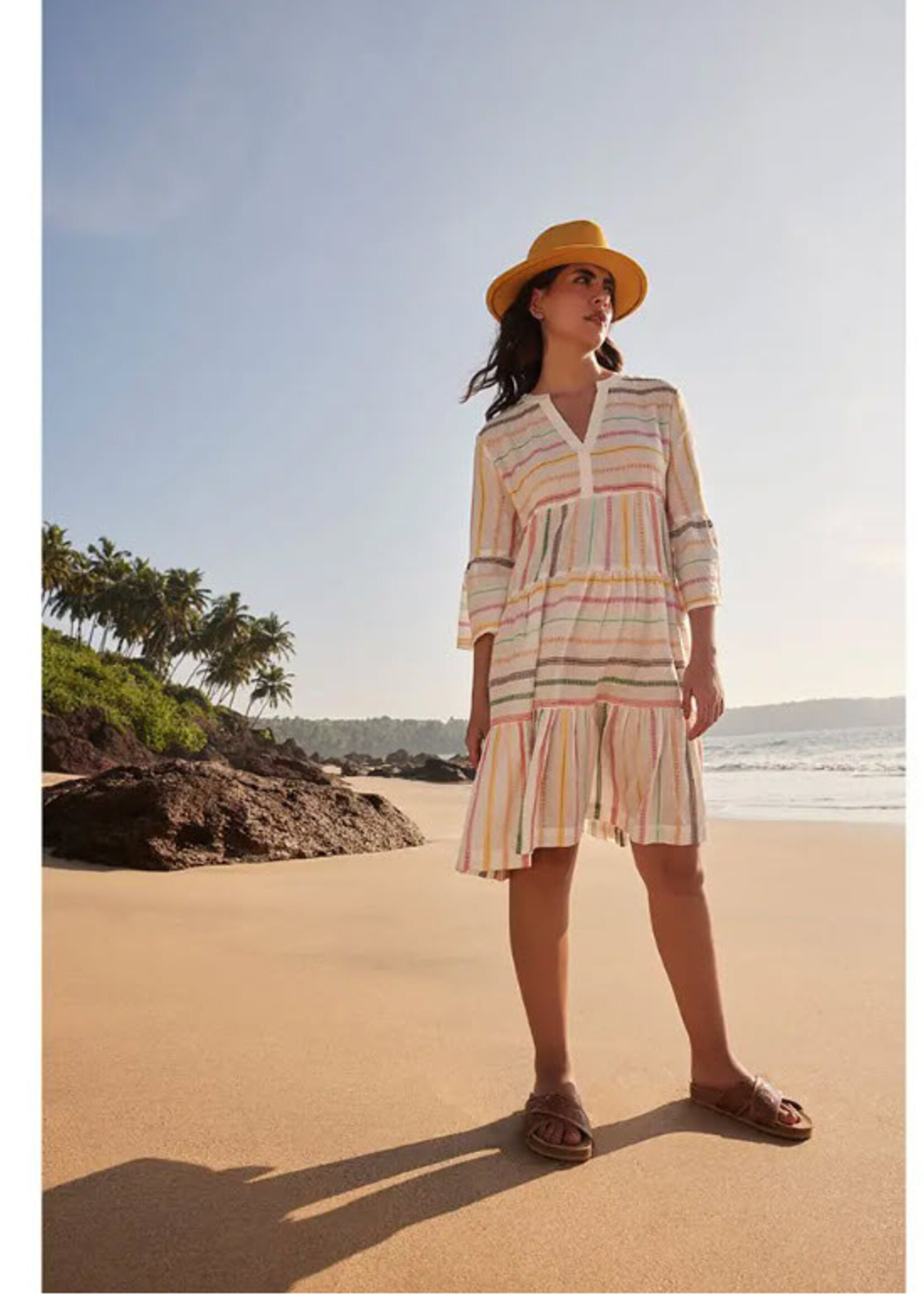 Myra Bag Spring Skies V-Neck Mid-Sleeve Dress
