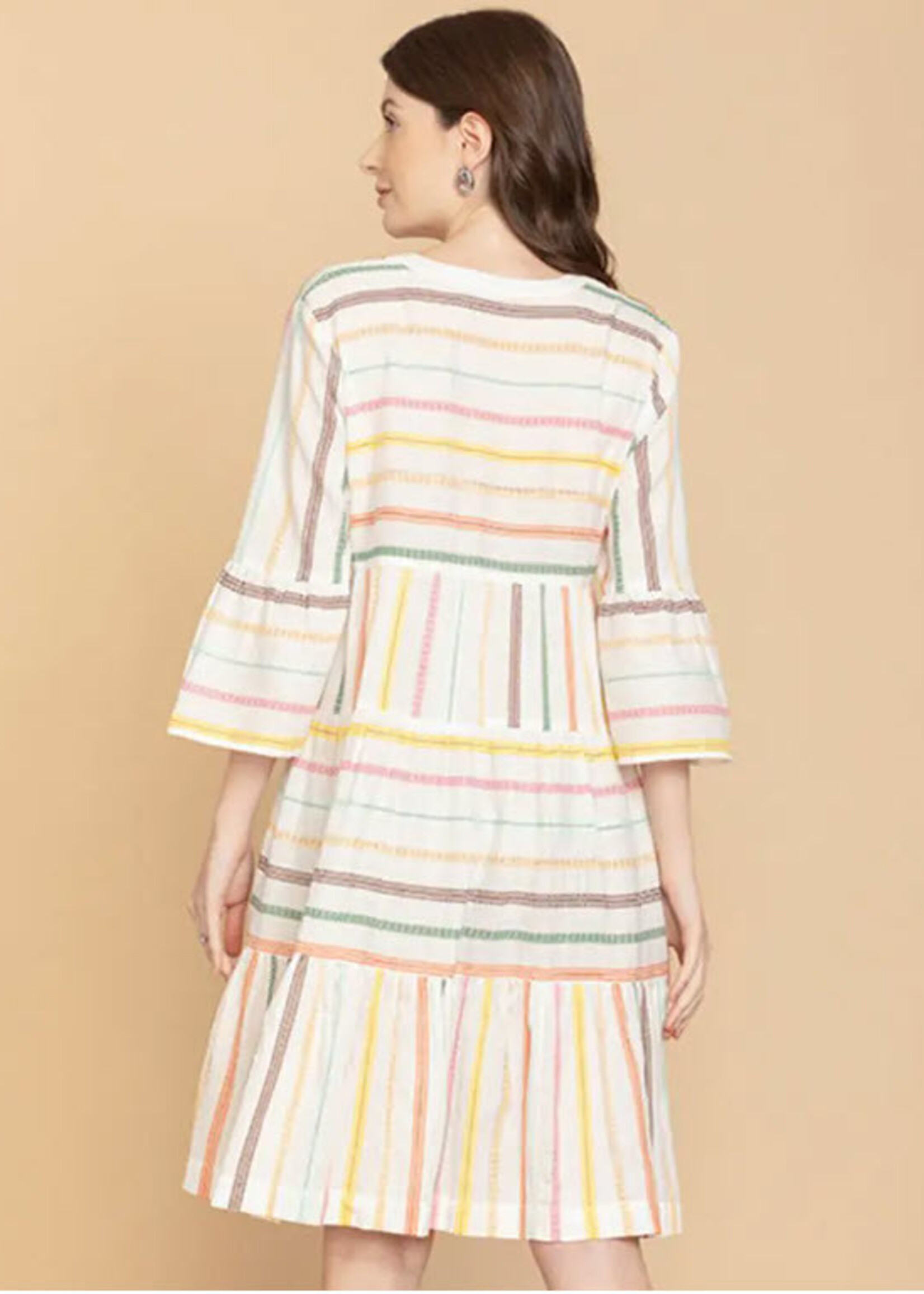 Myra Bag Spring Skies V-Neck Mid-Sleeve Dress