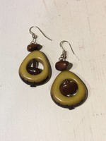 Tagua Thick Slice & Chip Earrings