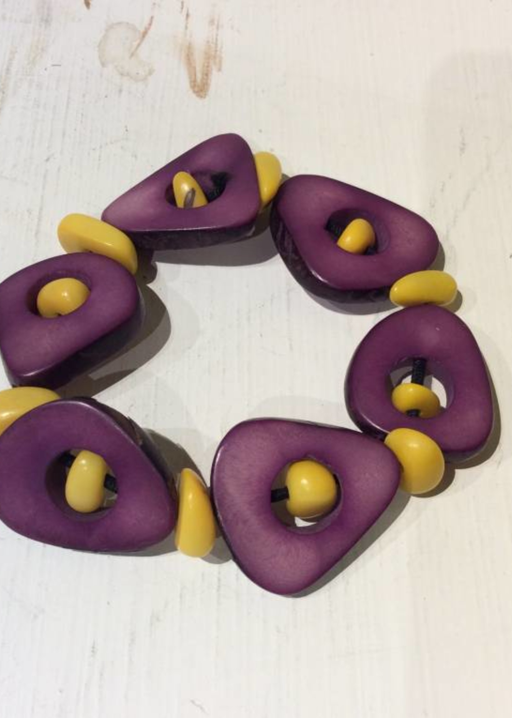 Tagua Thick Slice & Chip Bracelet