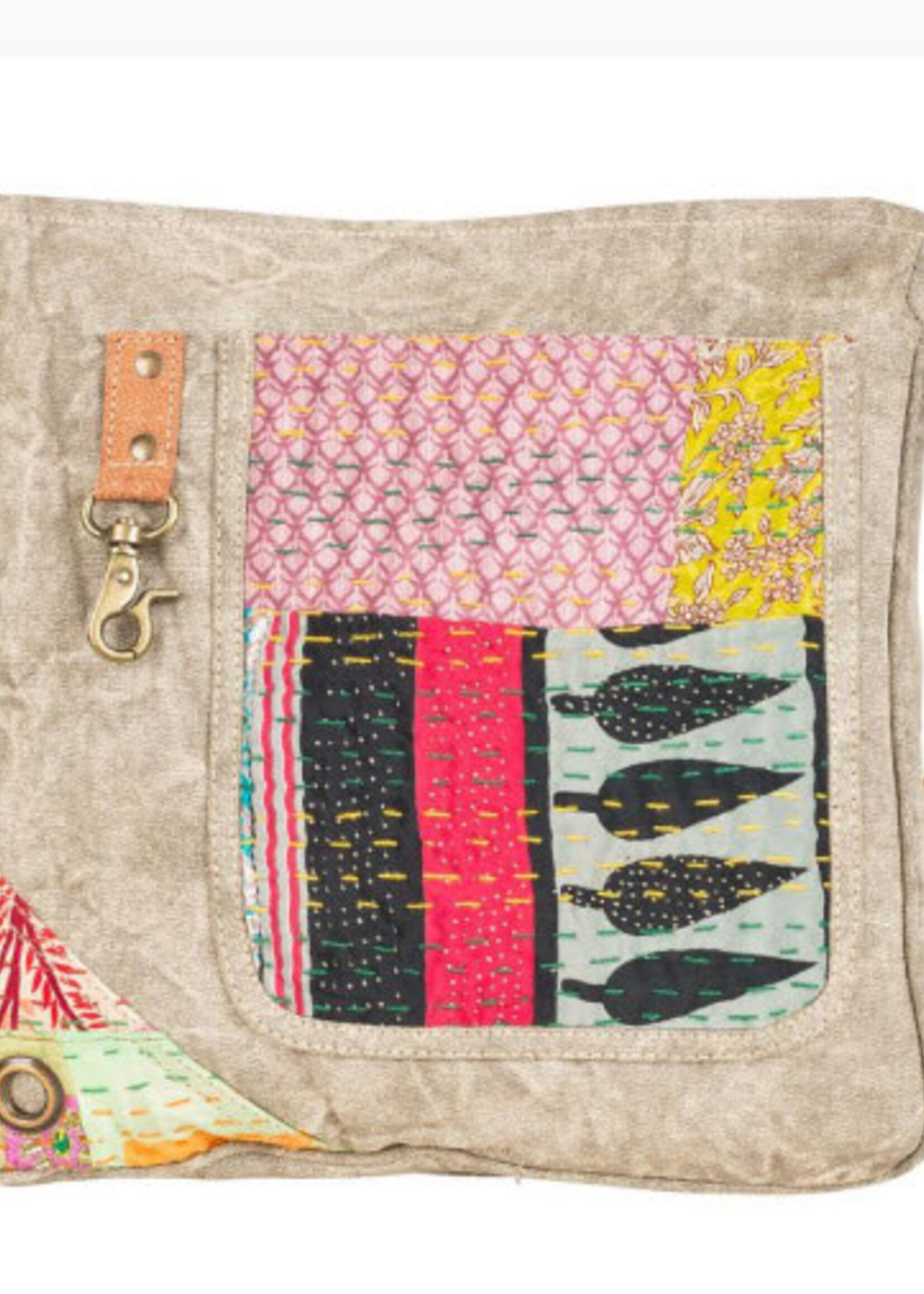 Benjamin International Canvas/Kantha Shoulder Bag