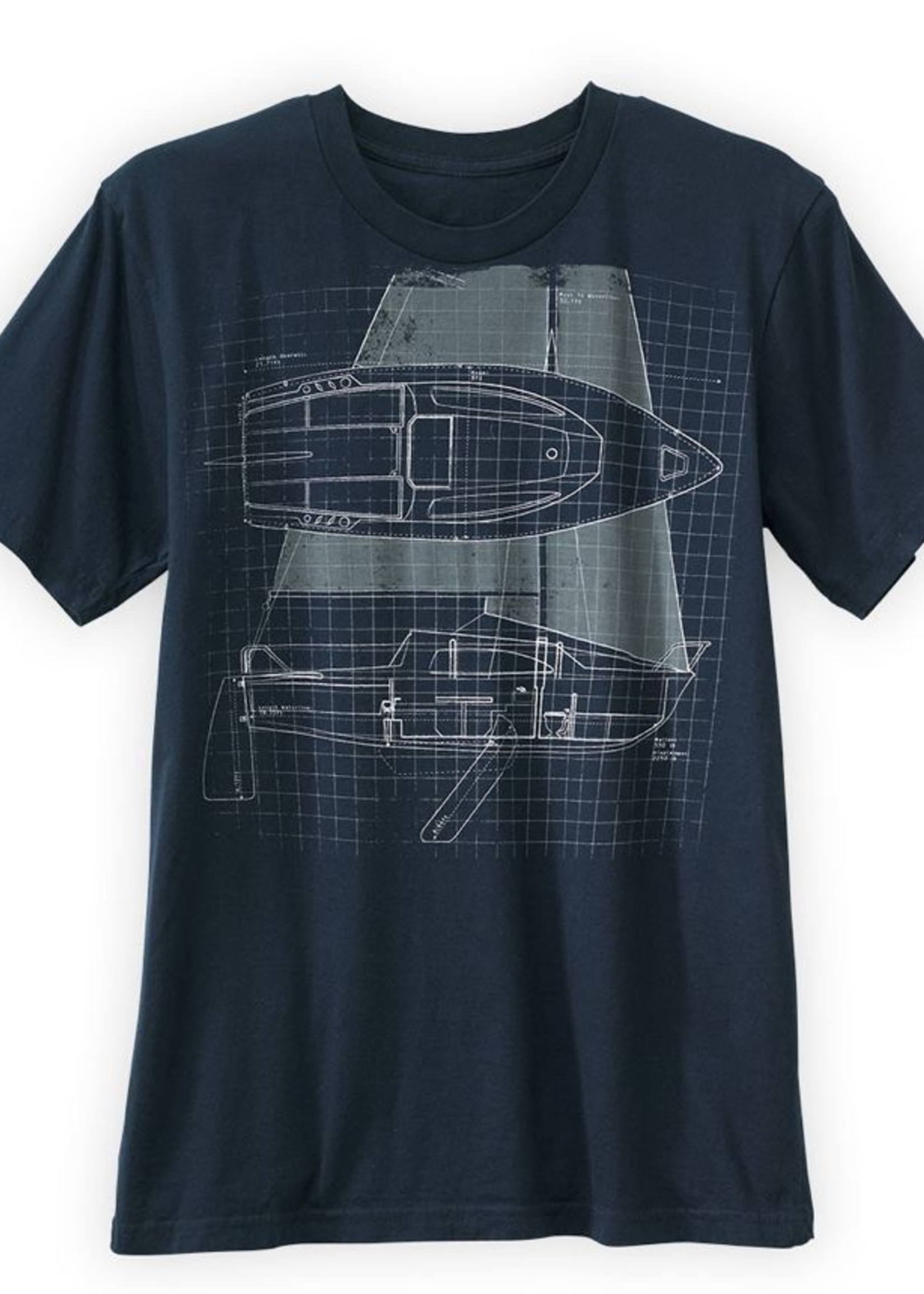 Green 3 Apparel Sailboat Blueprint