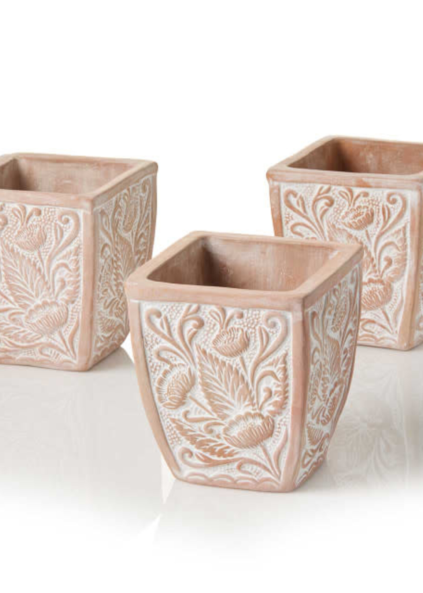 SERRV Solstice Blooms Terracotta Planters