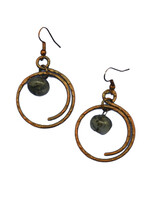 Banjara hammered spiral prehnite earrings