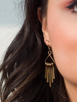 Brass banjara triangle earrings