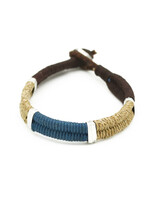 Aadi Leather Jute Aluminum Beads Mens Bracelet