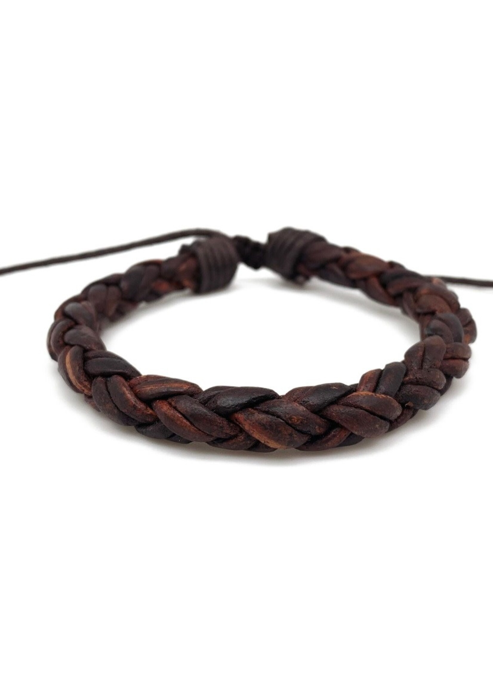 Aadi Leather Braided Mens Bracelet