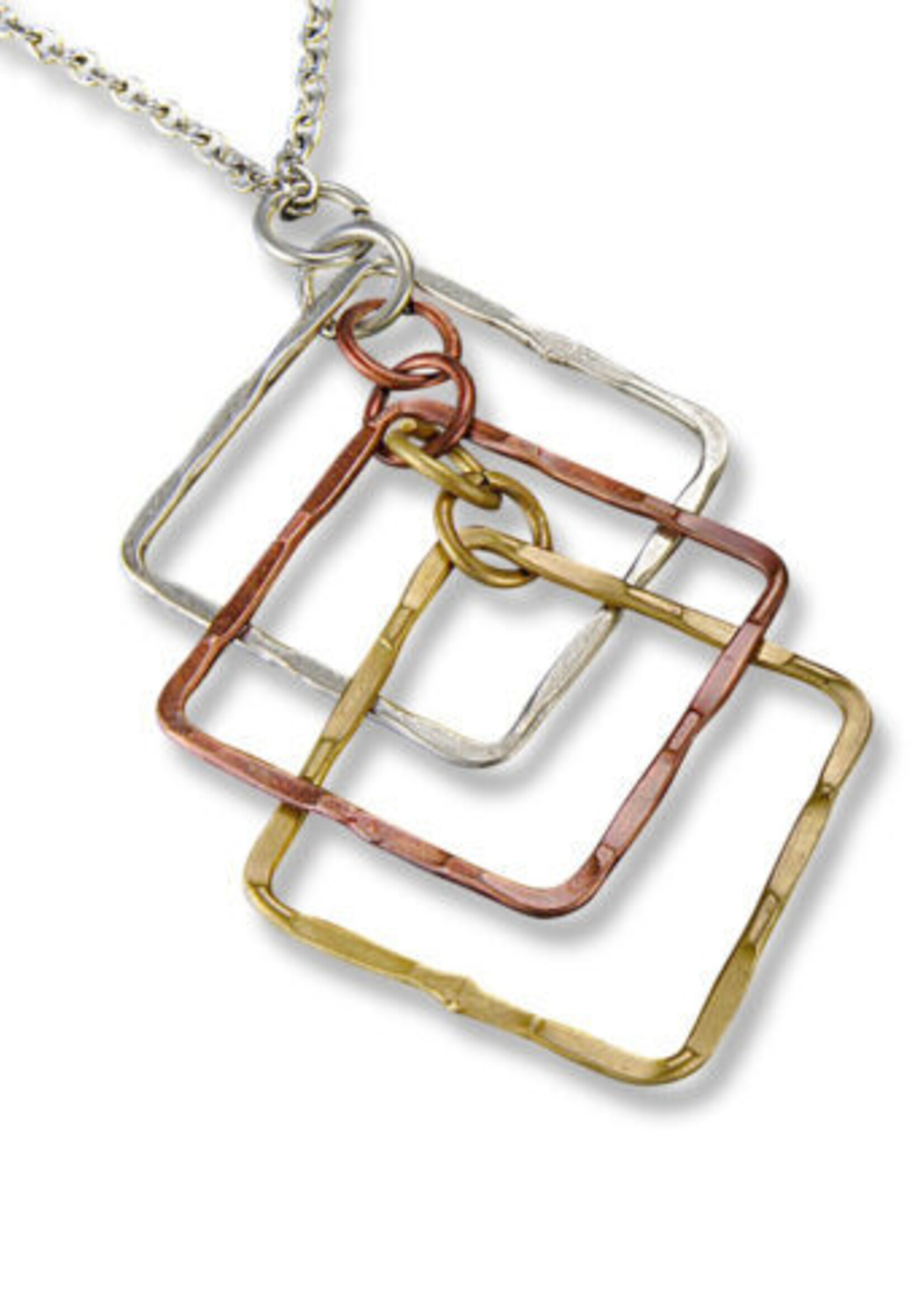 Hammered Squares Necklace