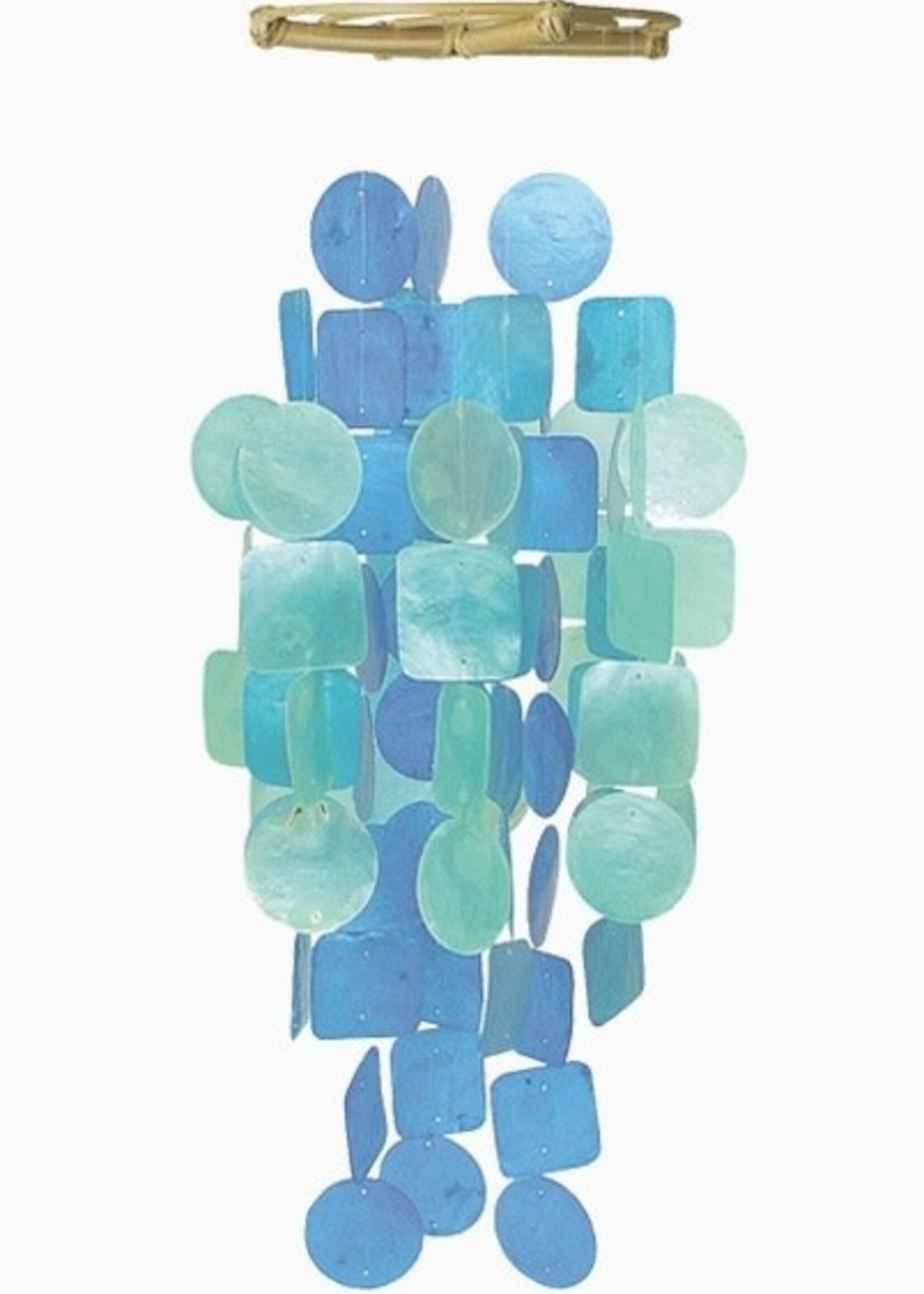 Capiz Shell Md. Chime - Blue & Turq.