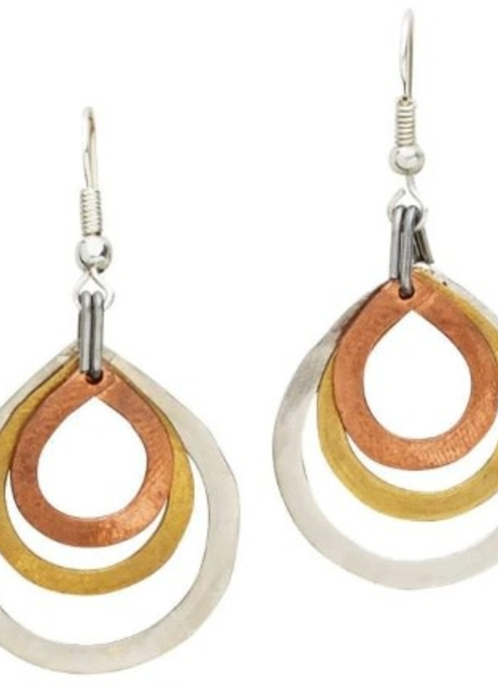 Three layered t-drops earrings